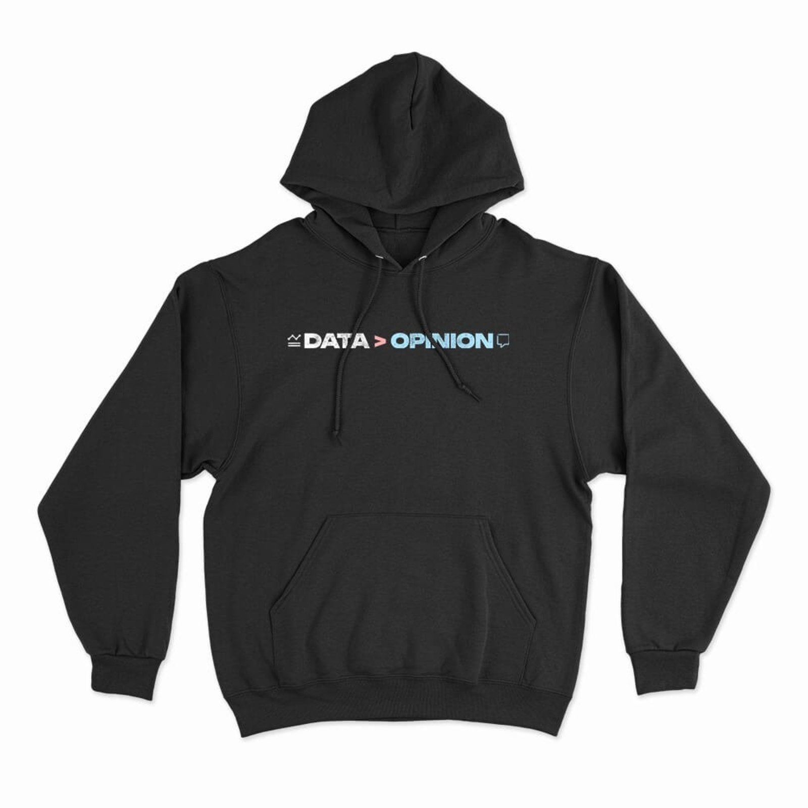 Moletom Com Capuz Data Is Greater Than Opinion - Preto - Casual - Studio Geek