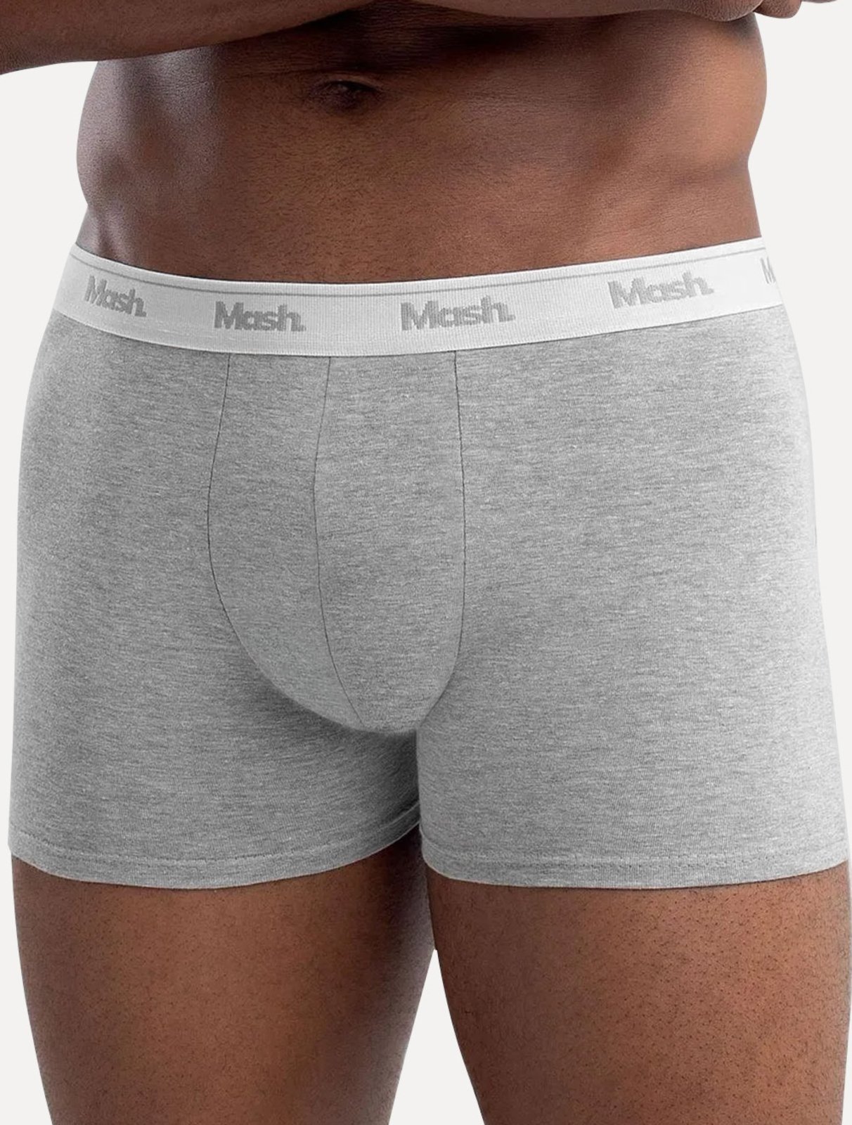 Vista 3 Cueca Mash Boxer Cotton Basic Mescla Clara cinza MASH cinza