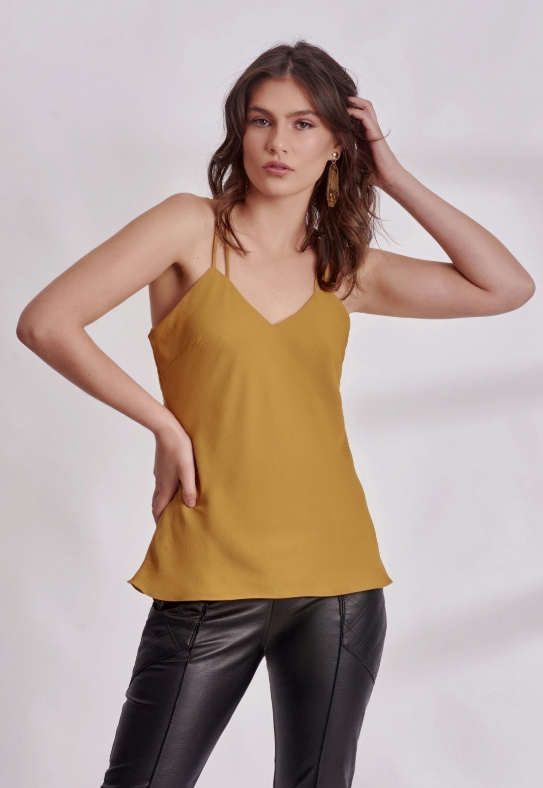 Blusa Crepe Alças Finas