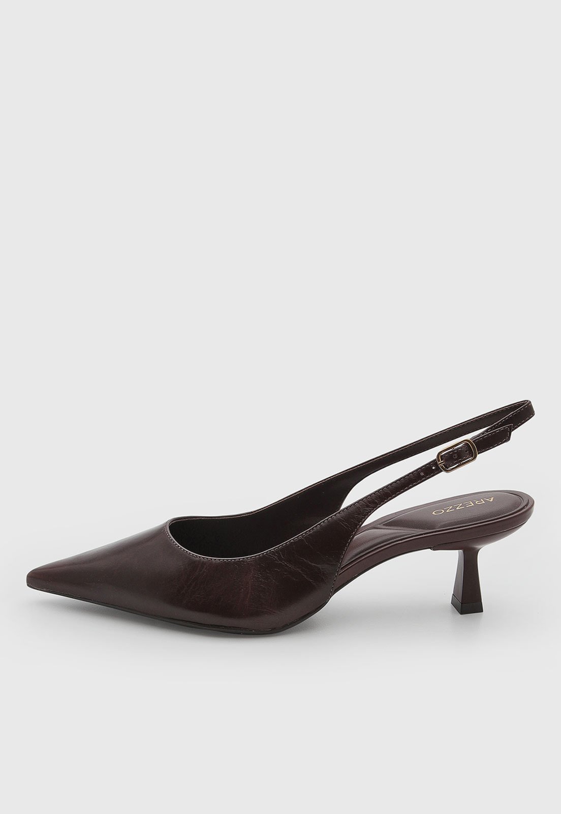 Scarpin Feminino Arezzo Couro Slingback Marrom