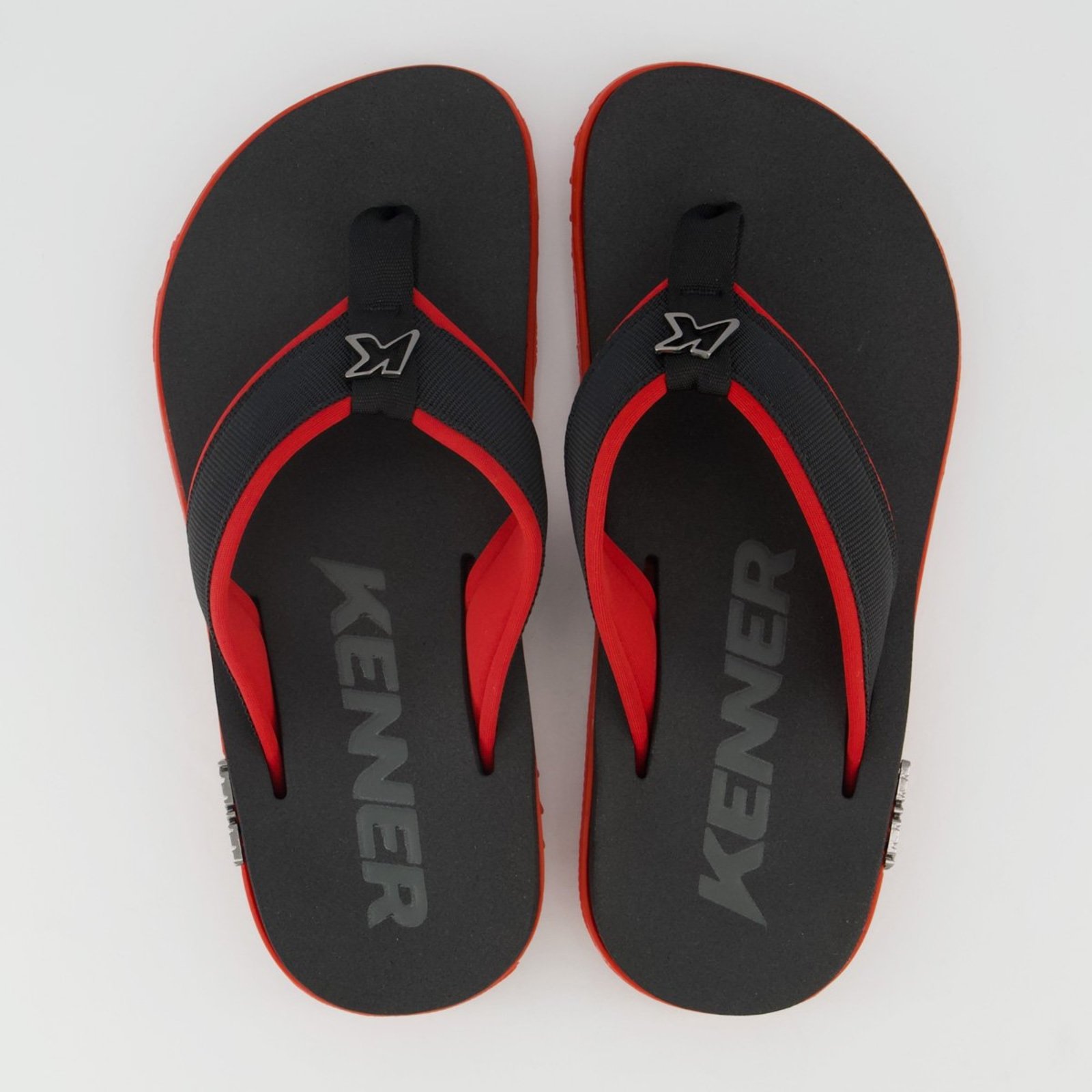 Chinelo Kenner Kivah Cushy Nylon Preto e Vermelho