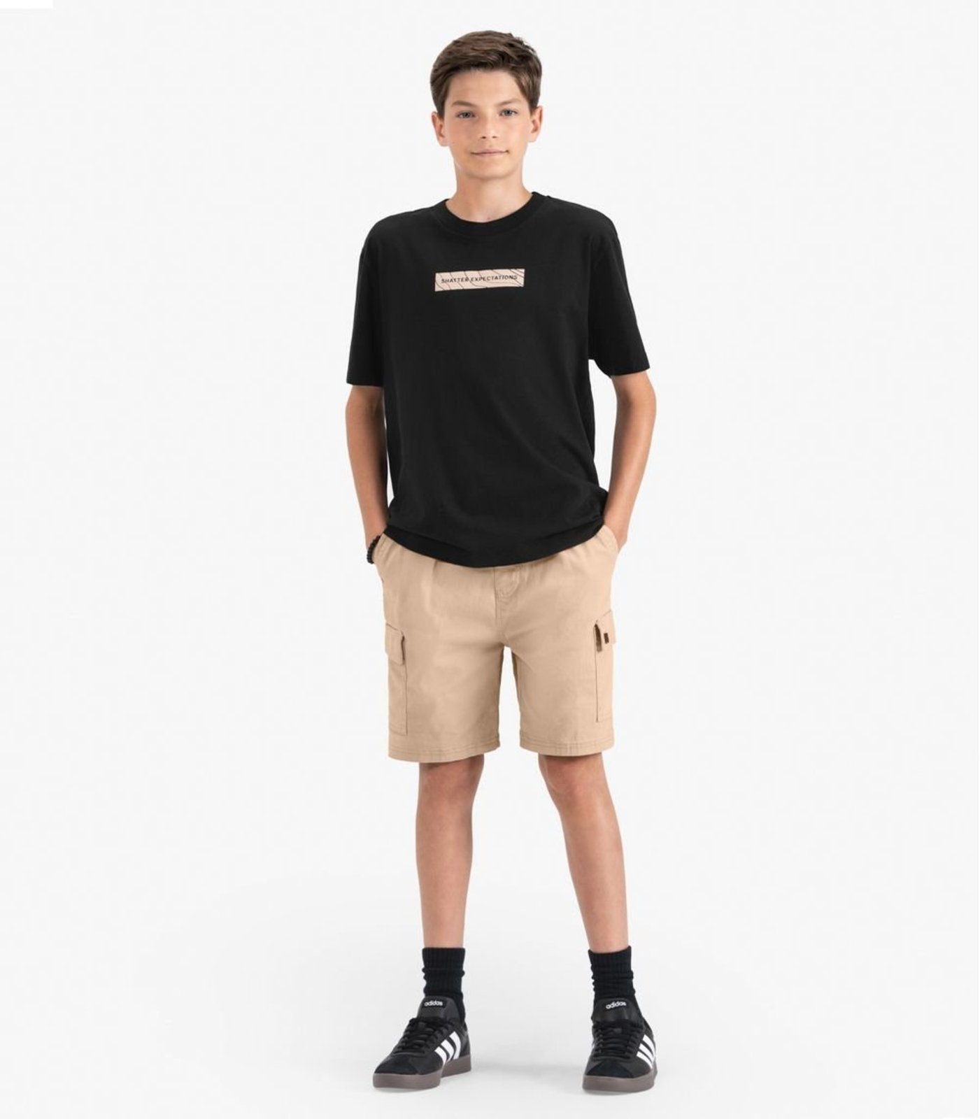 Infantil – Camiseta Juvenil Masculina em Meia Malha Minty Preto