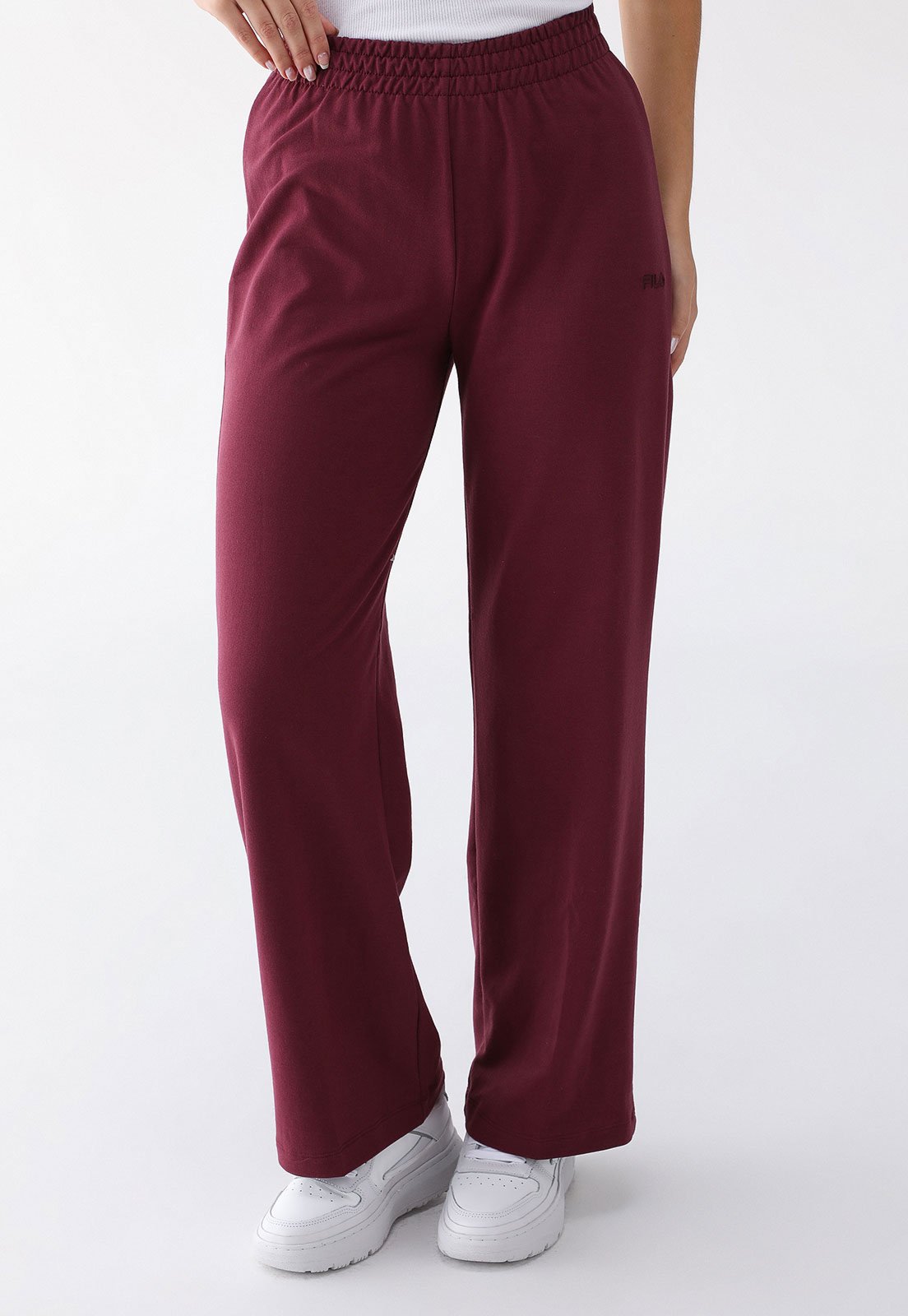 Calça de Moletom Fila Reta Classic Light Basic Bordô