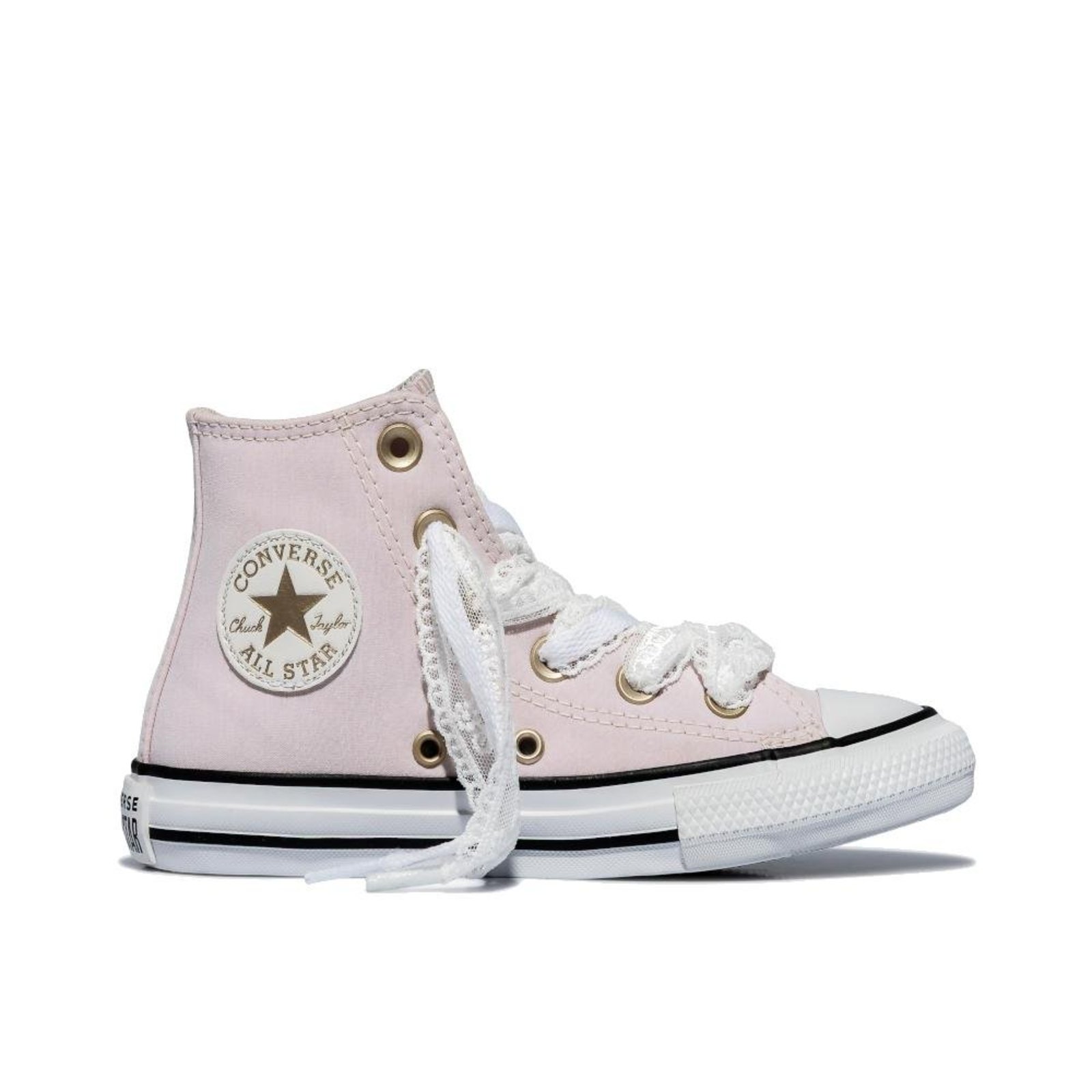 Infantil - Tênis Juvenil Chuck Taylor All Star Lace Cano Alto Rosa