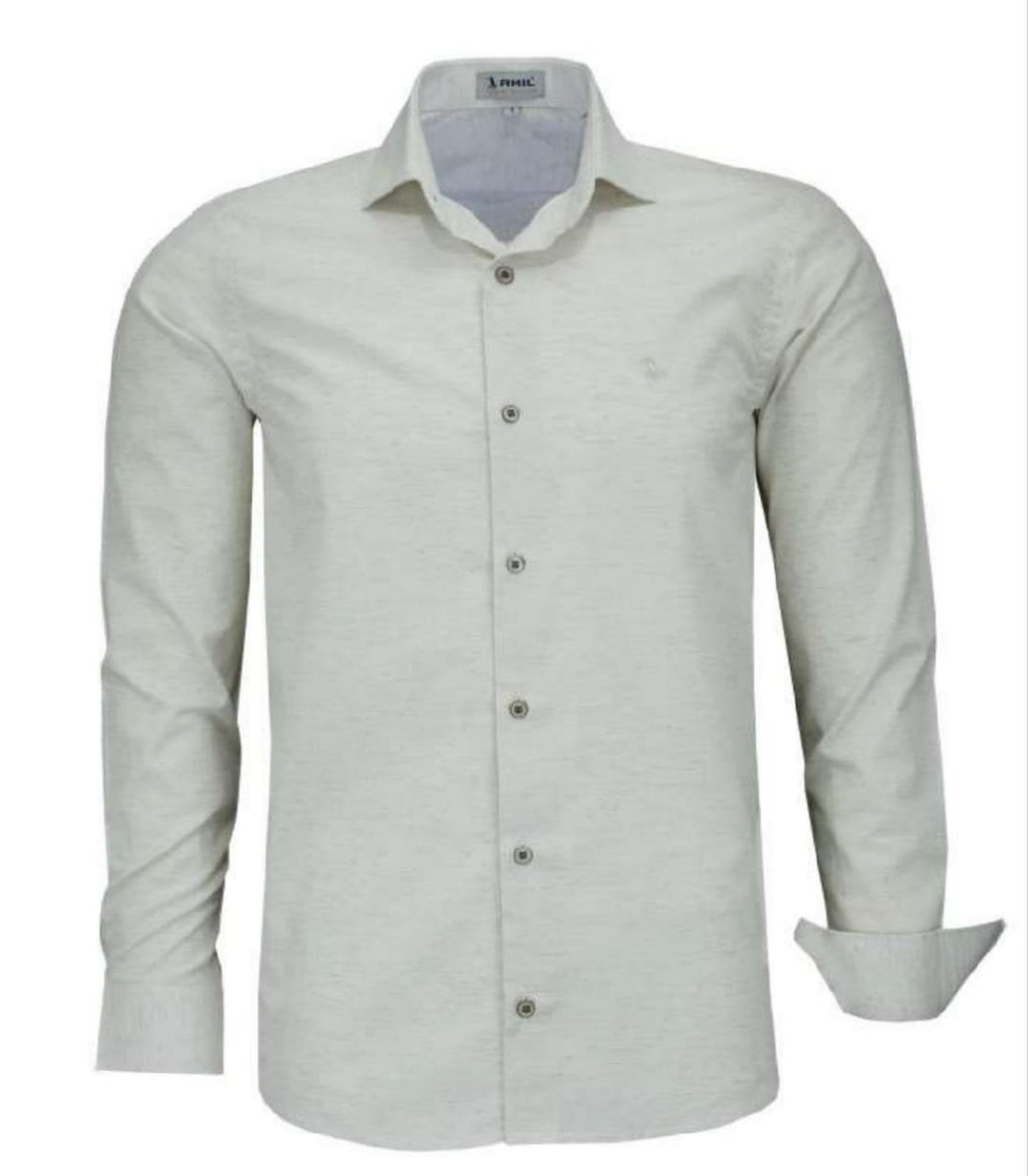Camisa Amil Comfort Rootz Algodão Com Linho Macia Manga Longa Casual Luxo Areia