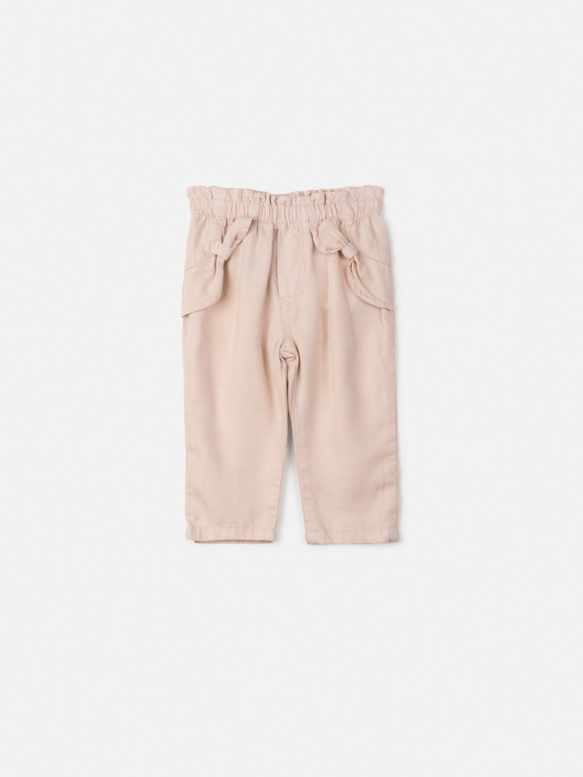 Infantil - Calça de Sarja Off White com Laço