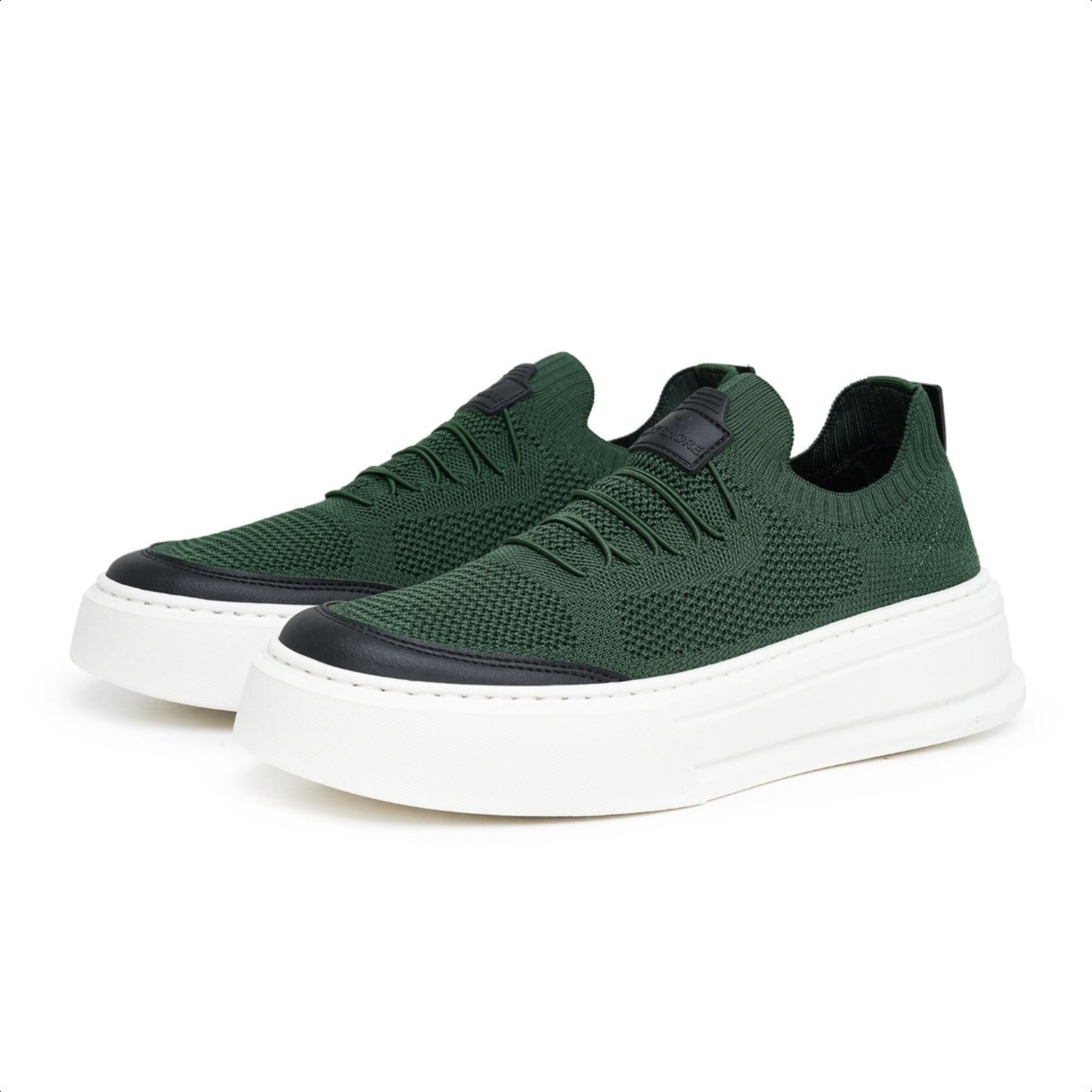 Tênis Masculino Anna Andrade Sapatênis Knit Casual Moderno Esporte Fino Confortável Verde