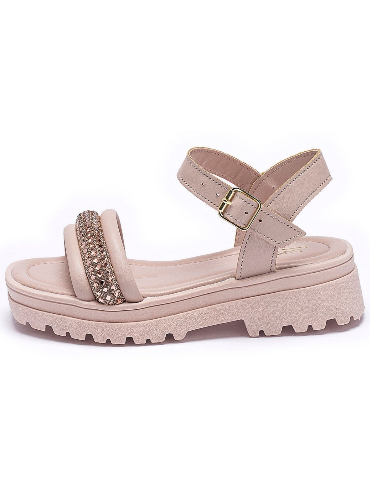 Infantil – Sandália Feminina Tininha Tira Strass Festa Nude