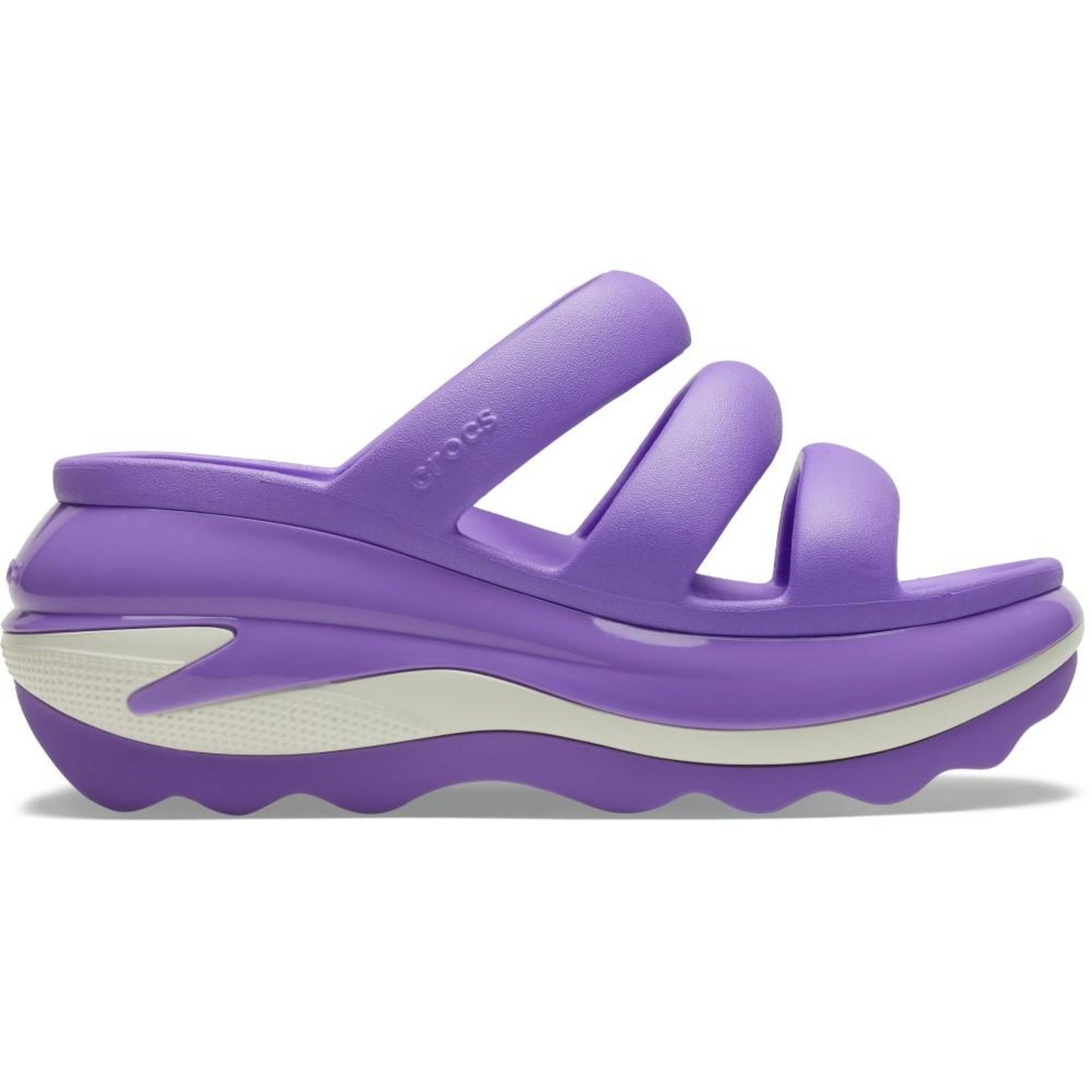 Sandália crocs classic mega crush triple strap galaxy Roxo
