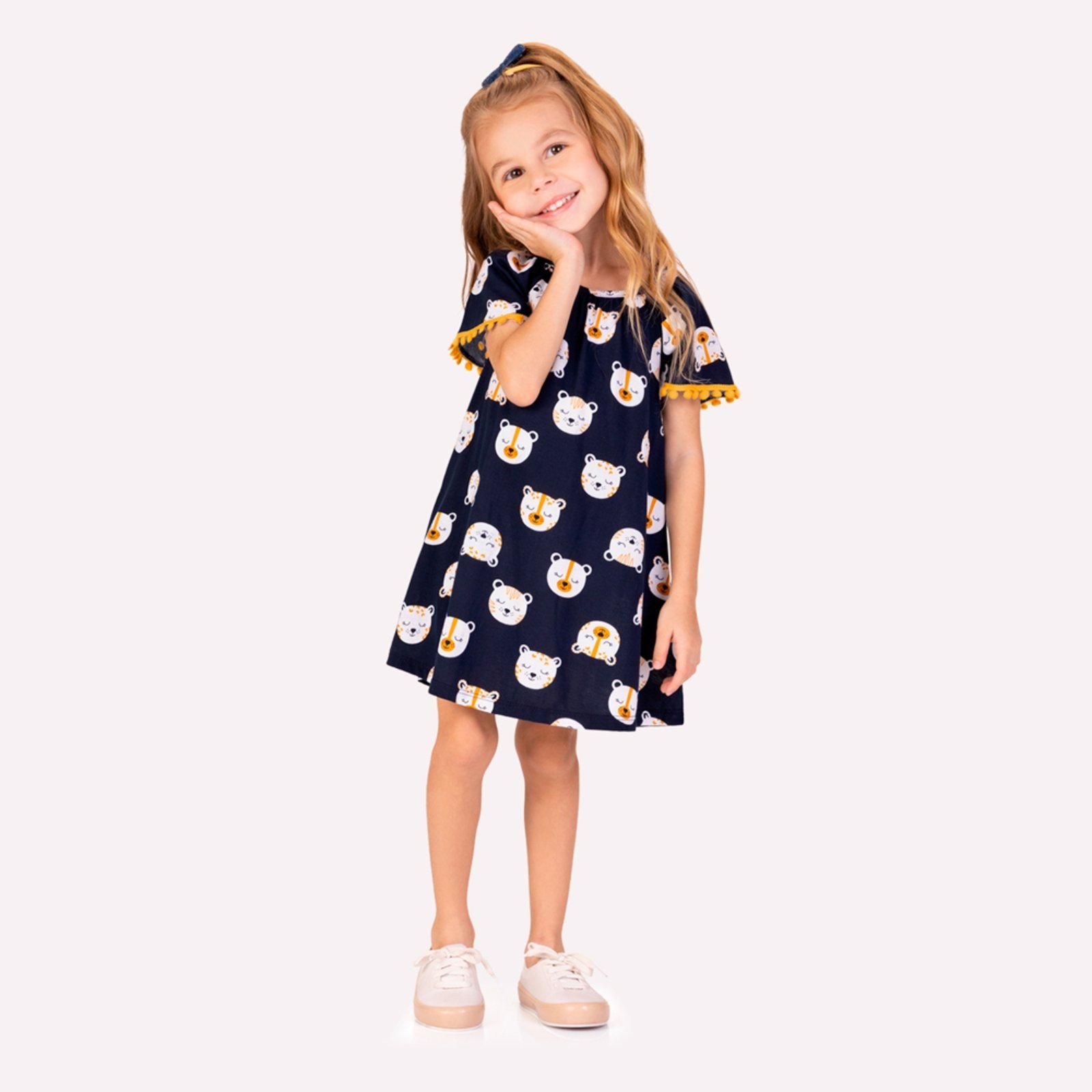 Infantil – Vestido Menina com Fita de Pompom Kyly