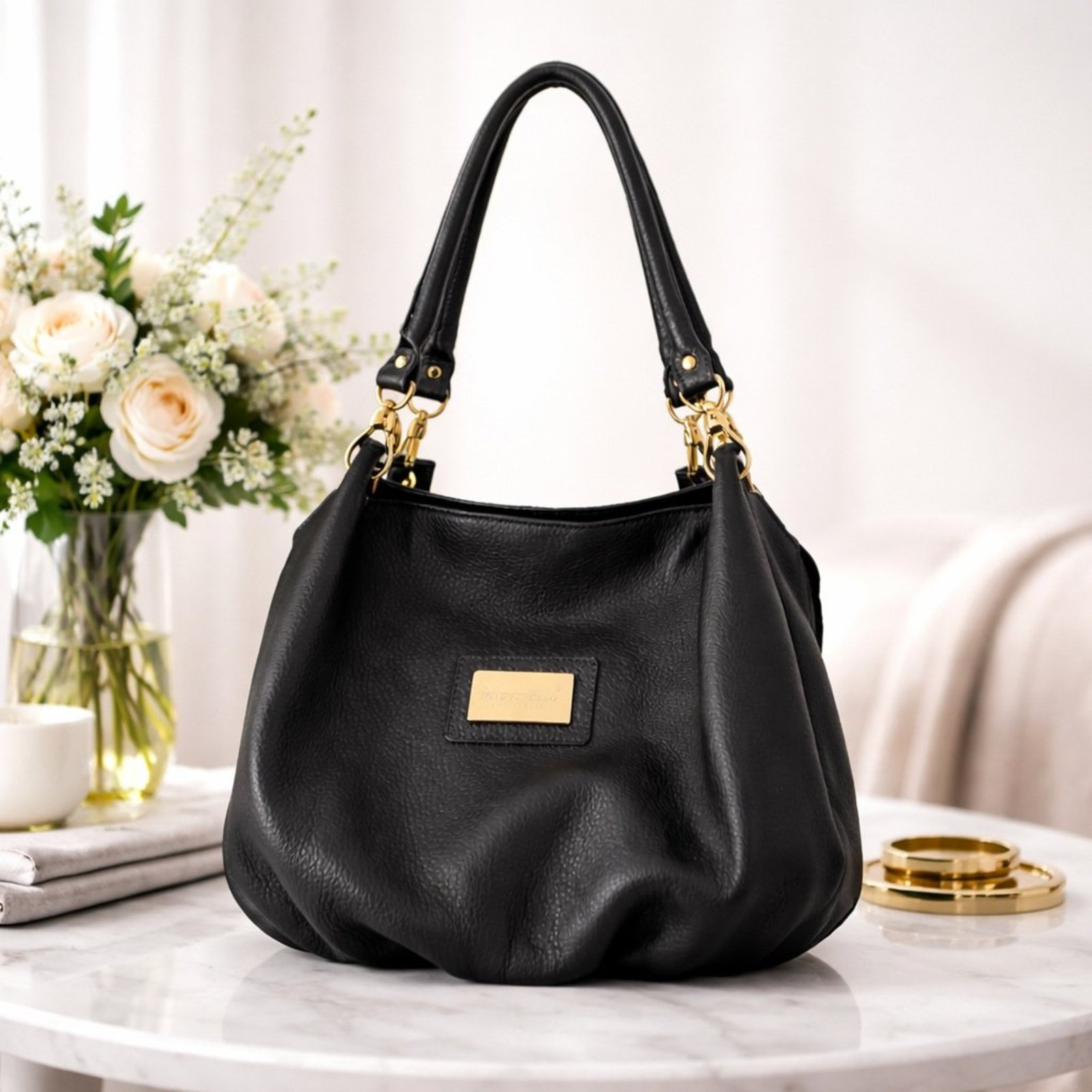 Bolsa Saco TopGrife Couro Preto
