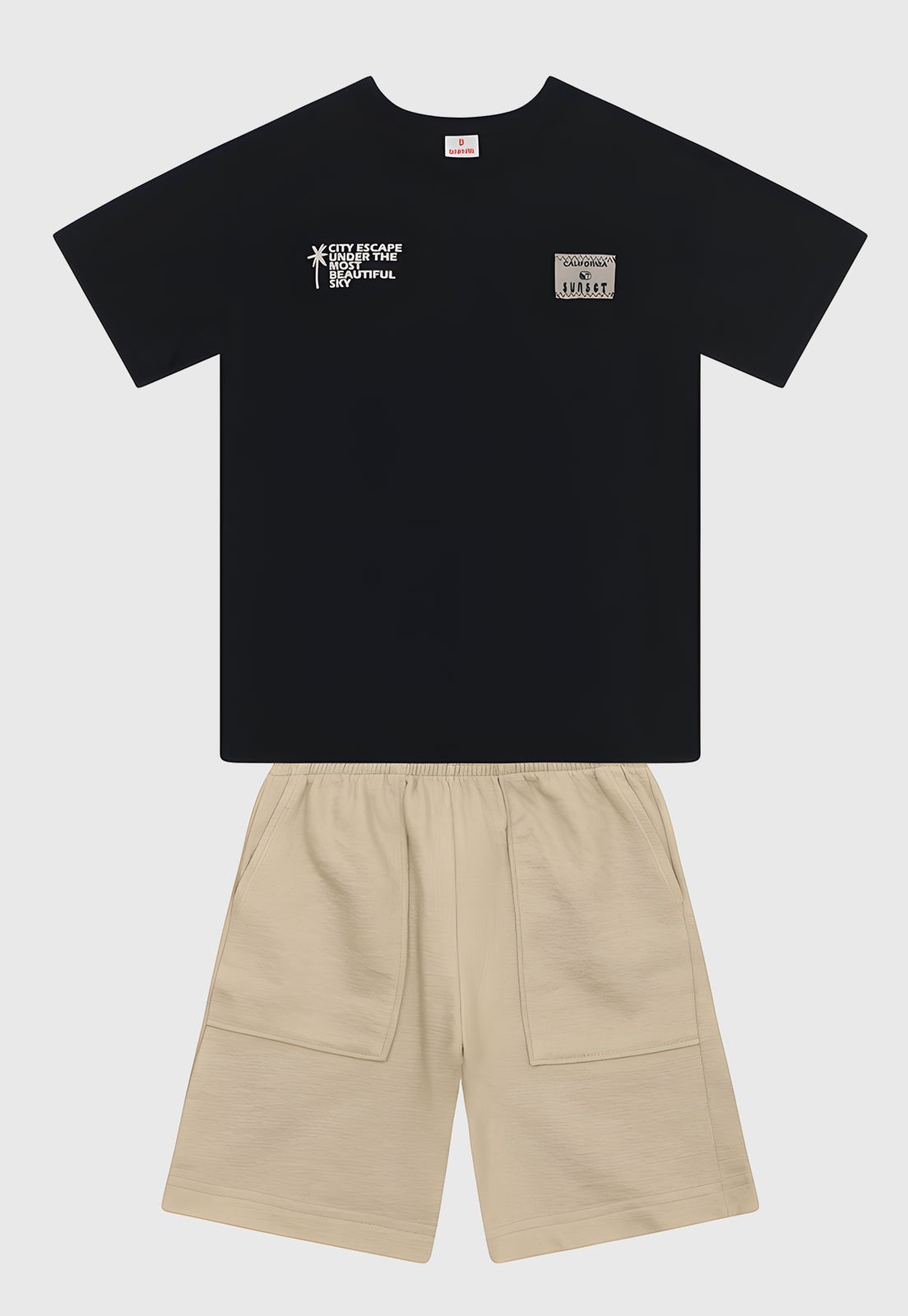 Infantil - Conjunto Curto Brandili Estampa Preto