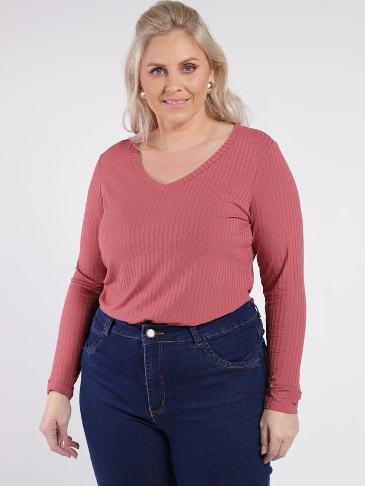 Vista 2 Blusa Manga Longa Autentique Plus Size Feminina ROSE rosa rose Autentique rosa rose