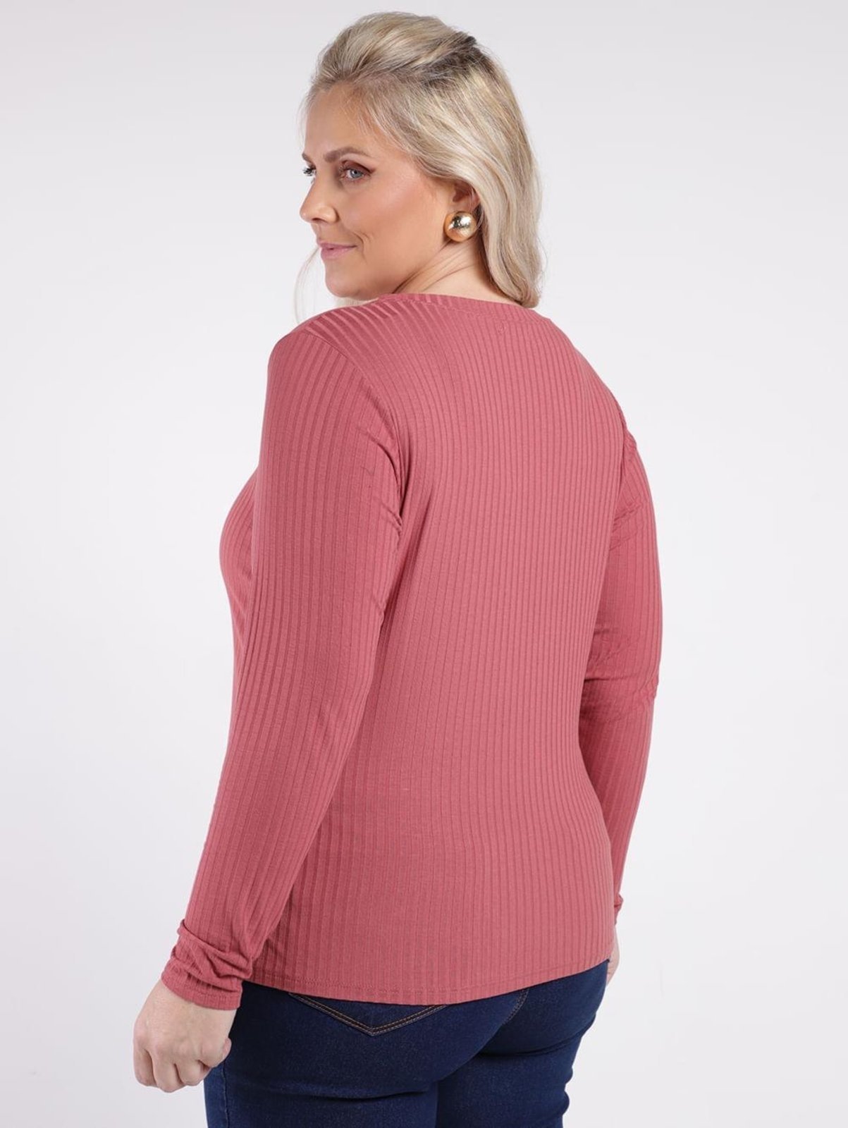 Vista 3 Blusa Manga Longa Autentique Plus Size Feminina ROSE rosa rose Autentique rosa rose