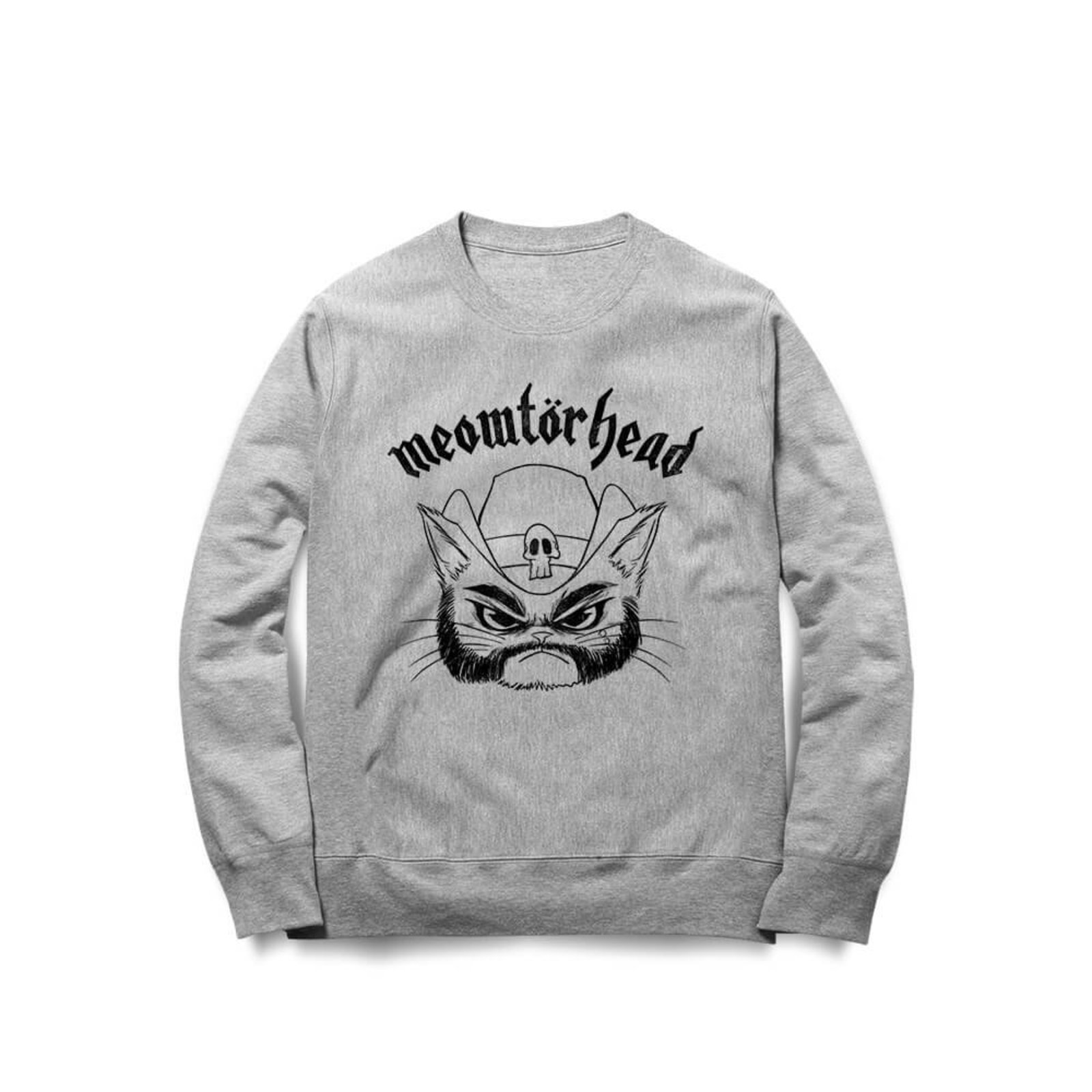 Moletom Meowtorhead - Mescla Cinza - Casual - Studio Geek