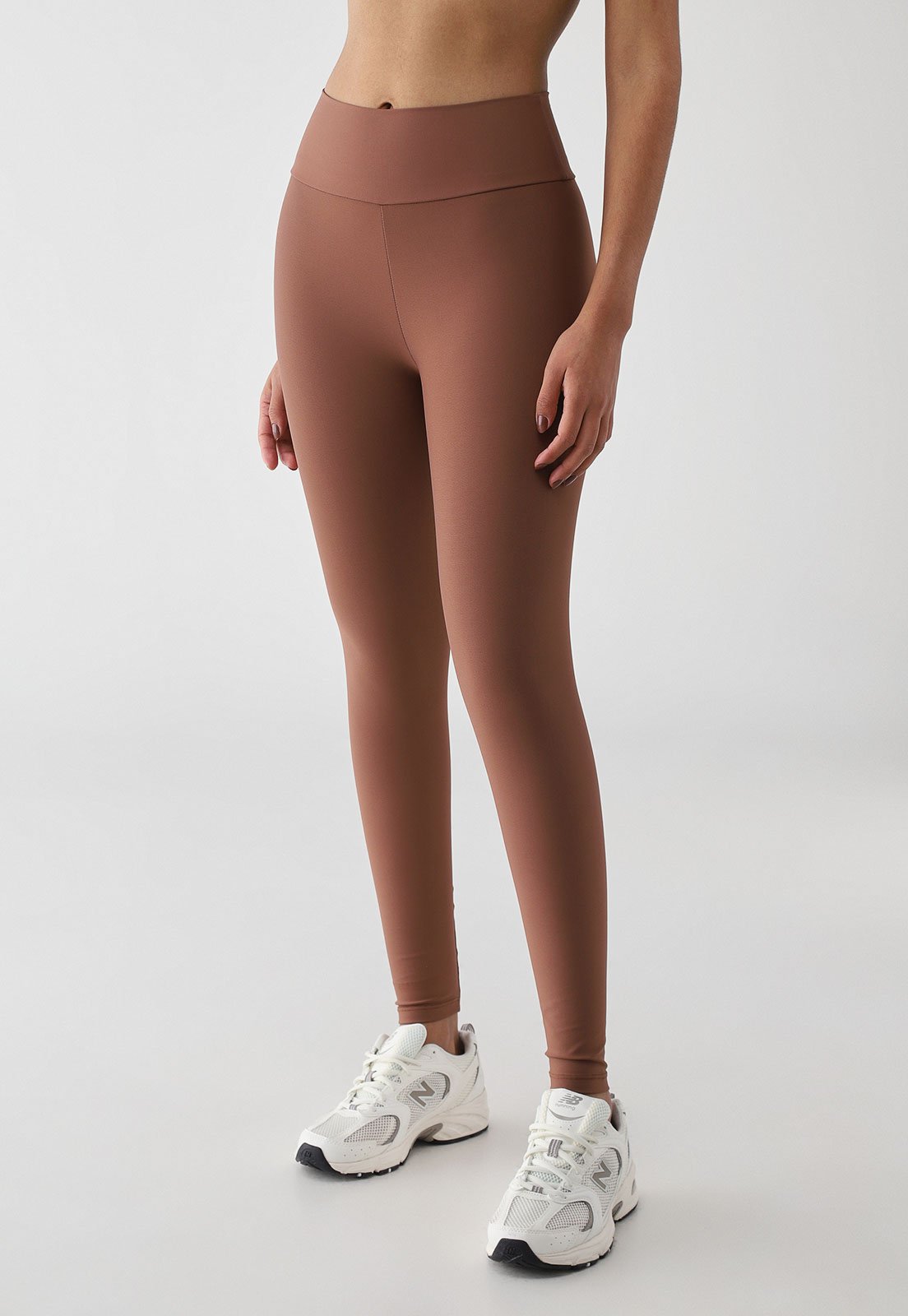Calça Legging Feminina Colcci Sport Cintura Alta Marrom