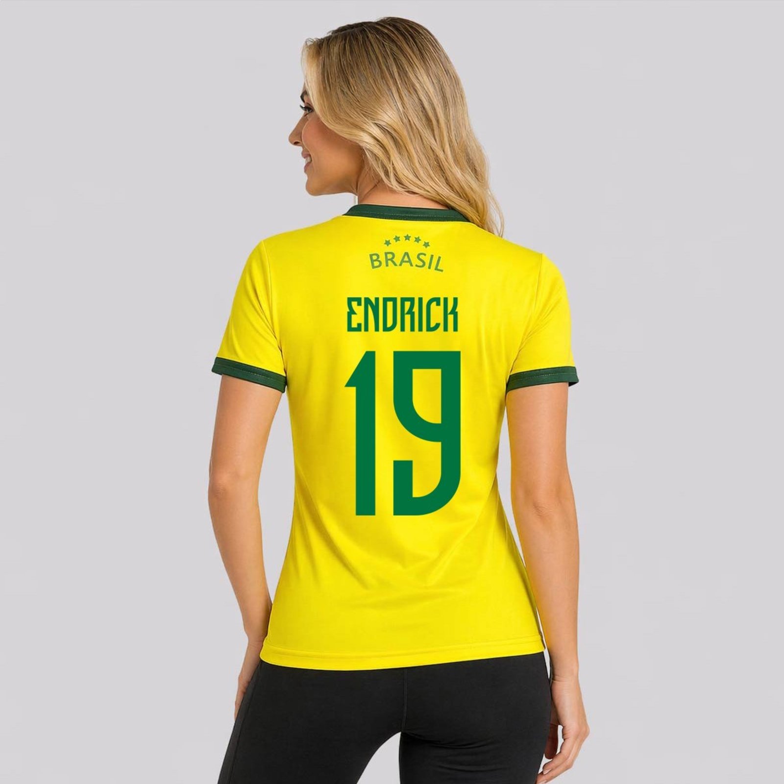 Camisa Brasil Canarinho Feminina 19 Endrick