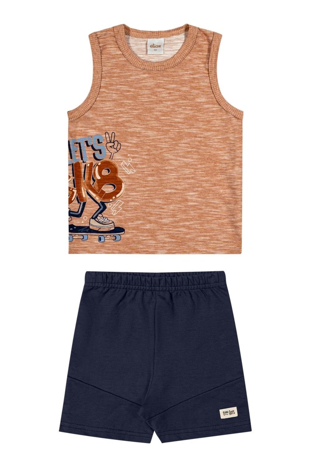 Vista 2 Infantil - Conjunto Menino Mesclado Skater Elian marrom Elian marrom