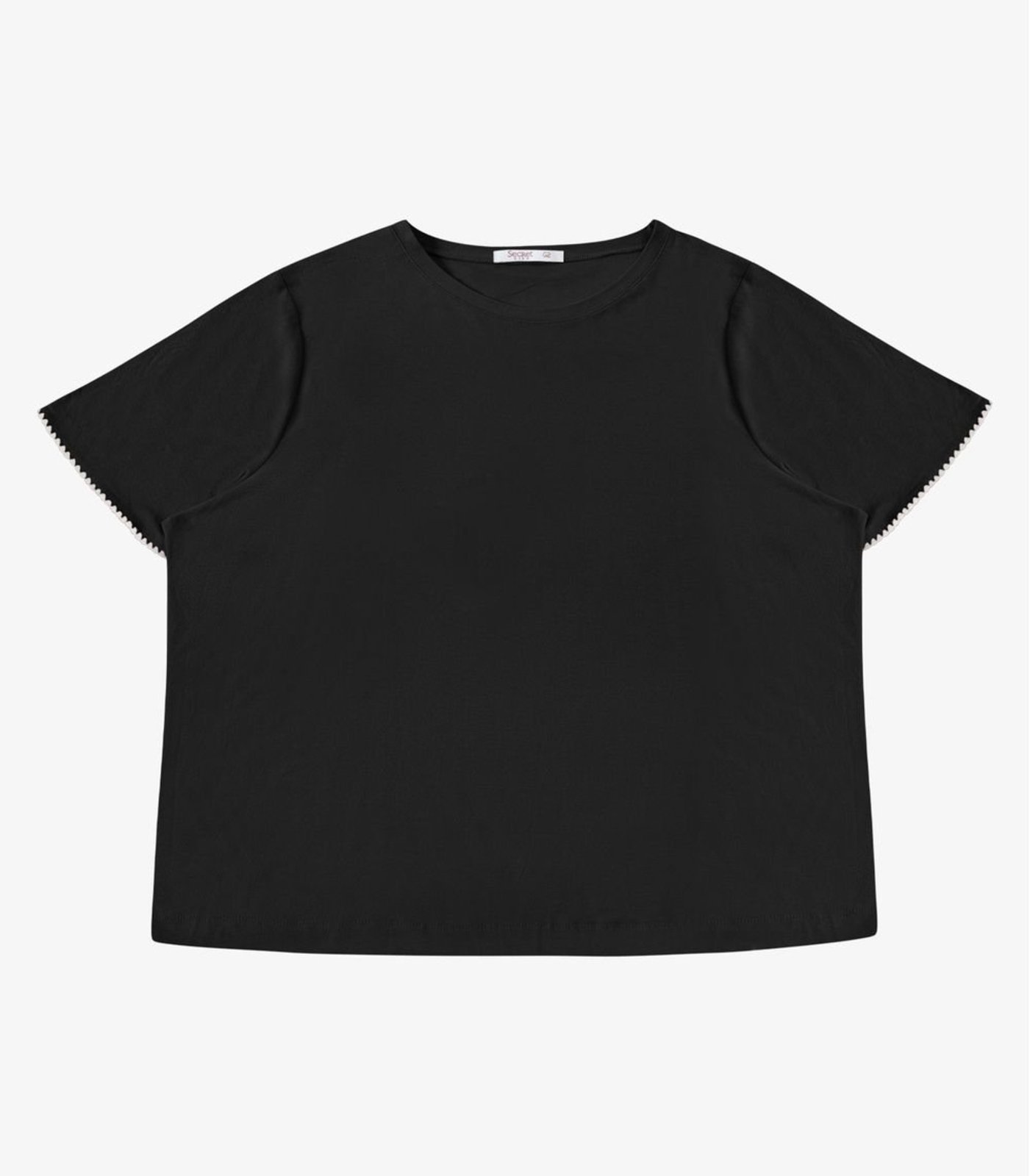 Blusa Feminina Viscose Ponto Concha Secret Glam Preto