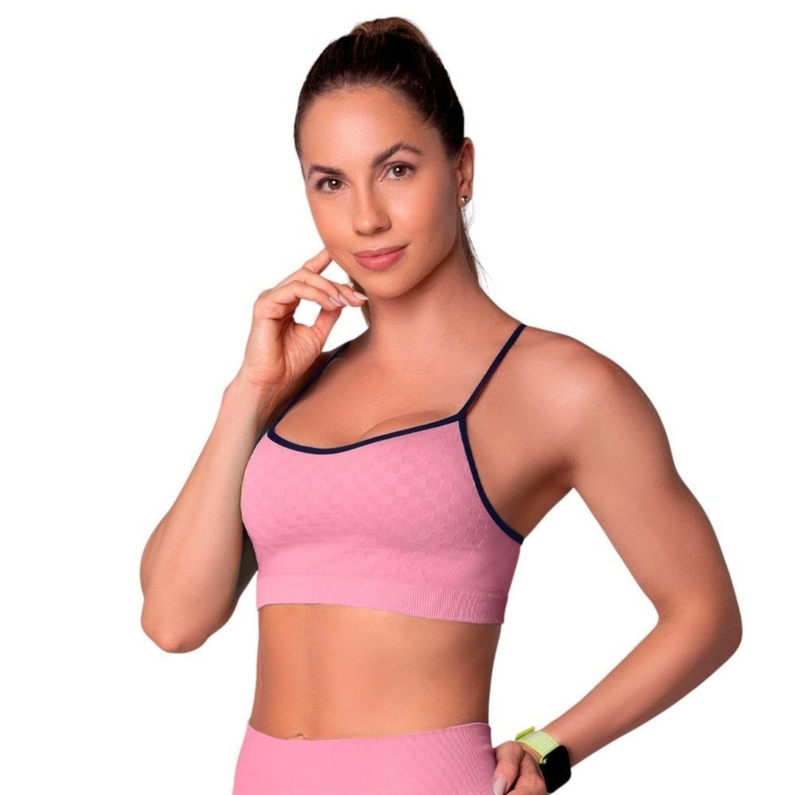 Top Selene Sem Costura Com Bojo Removível Feminino – Rosa – selene