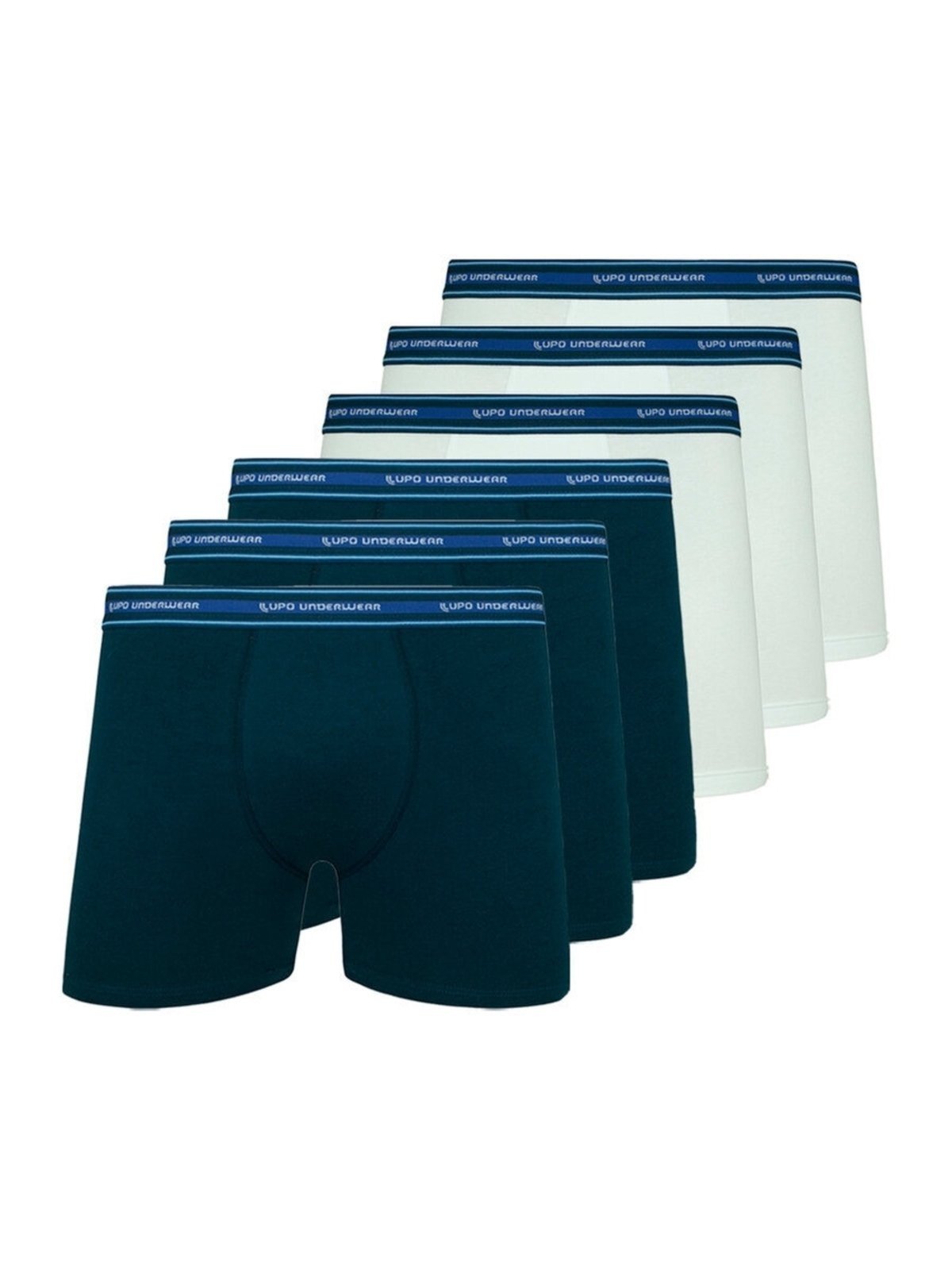Kit com 6 Cuecas Boxer Lupo 523-003 Azul Marinho