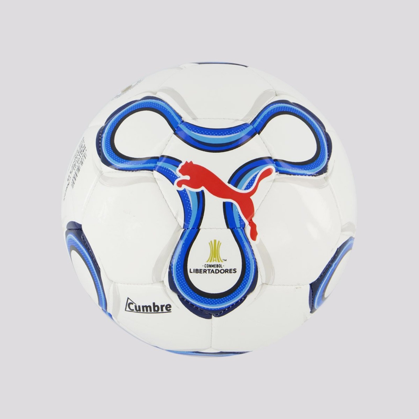 Mini Bola Puma Cumbre Conmebol Libertadores 2026 Branca e Azul