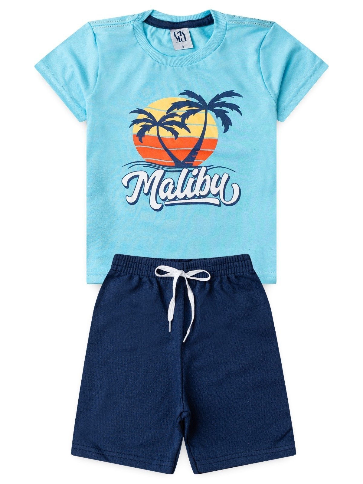 Vista 2 Infantil - Conjunto Platinum Verão Na Praia Claro PLATINUM KIDS azul PLATINUM KIDS azul
