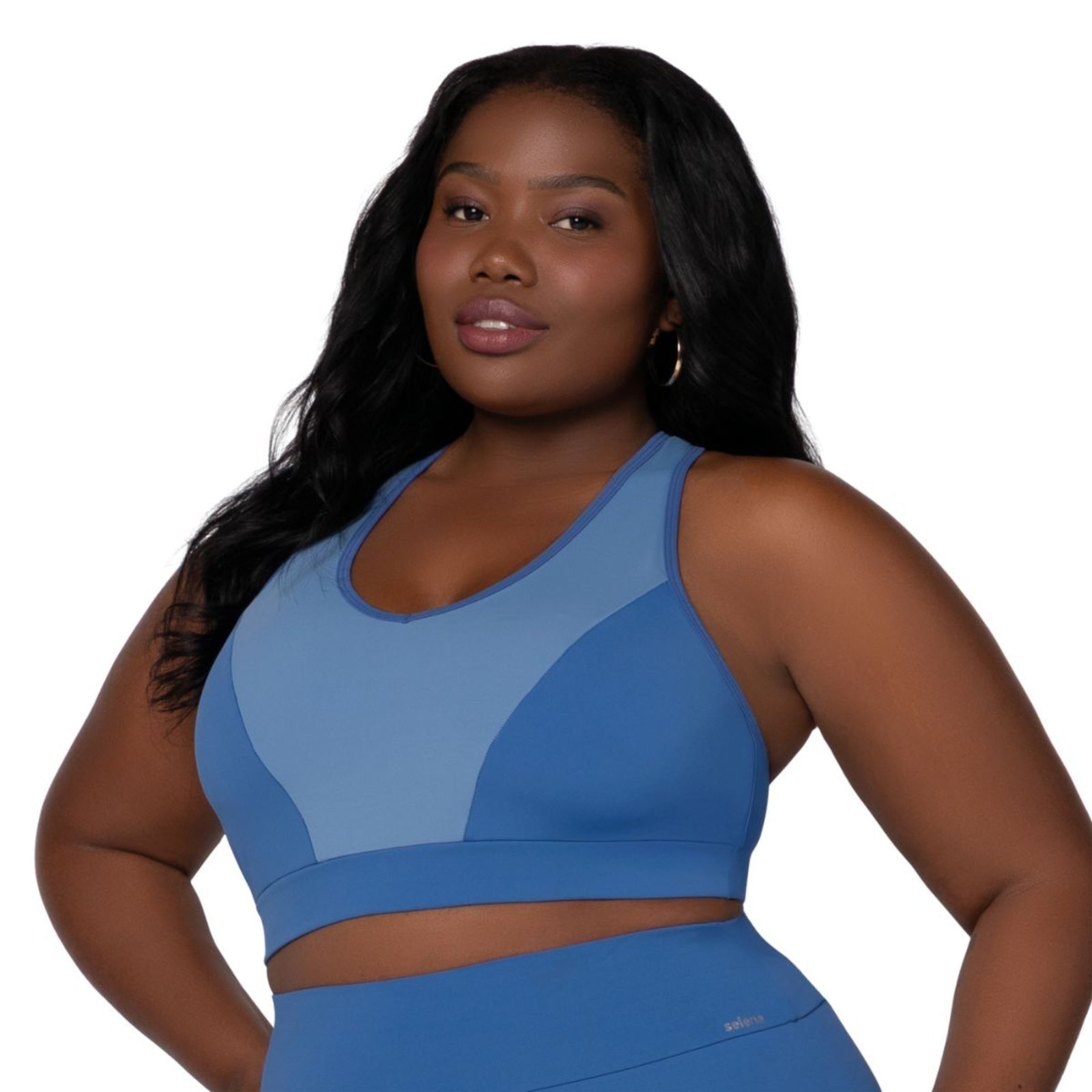 Top Fitness Nadador Poliamida Plus Size Recorte Selene