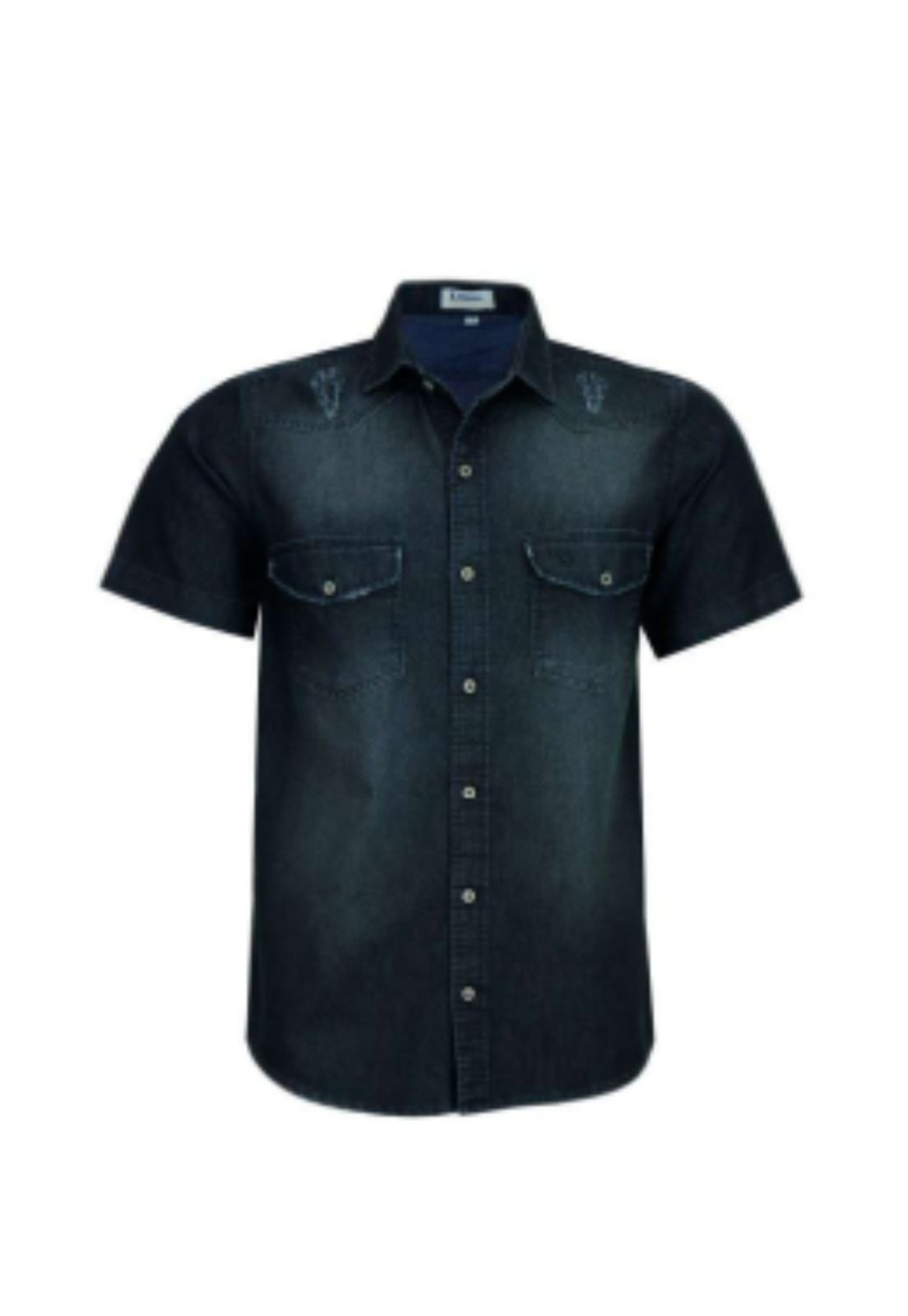 Camisa Manga Curta Amil Comfort Tecido Misto Preto 1858