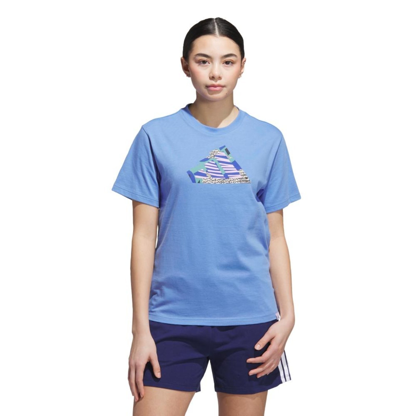 Camiseta estampada de colagem DIY adidas Sportswear Azul