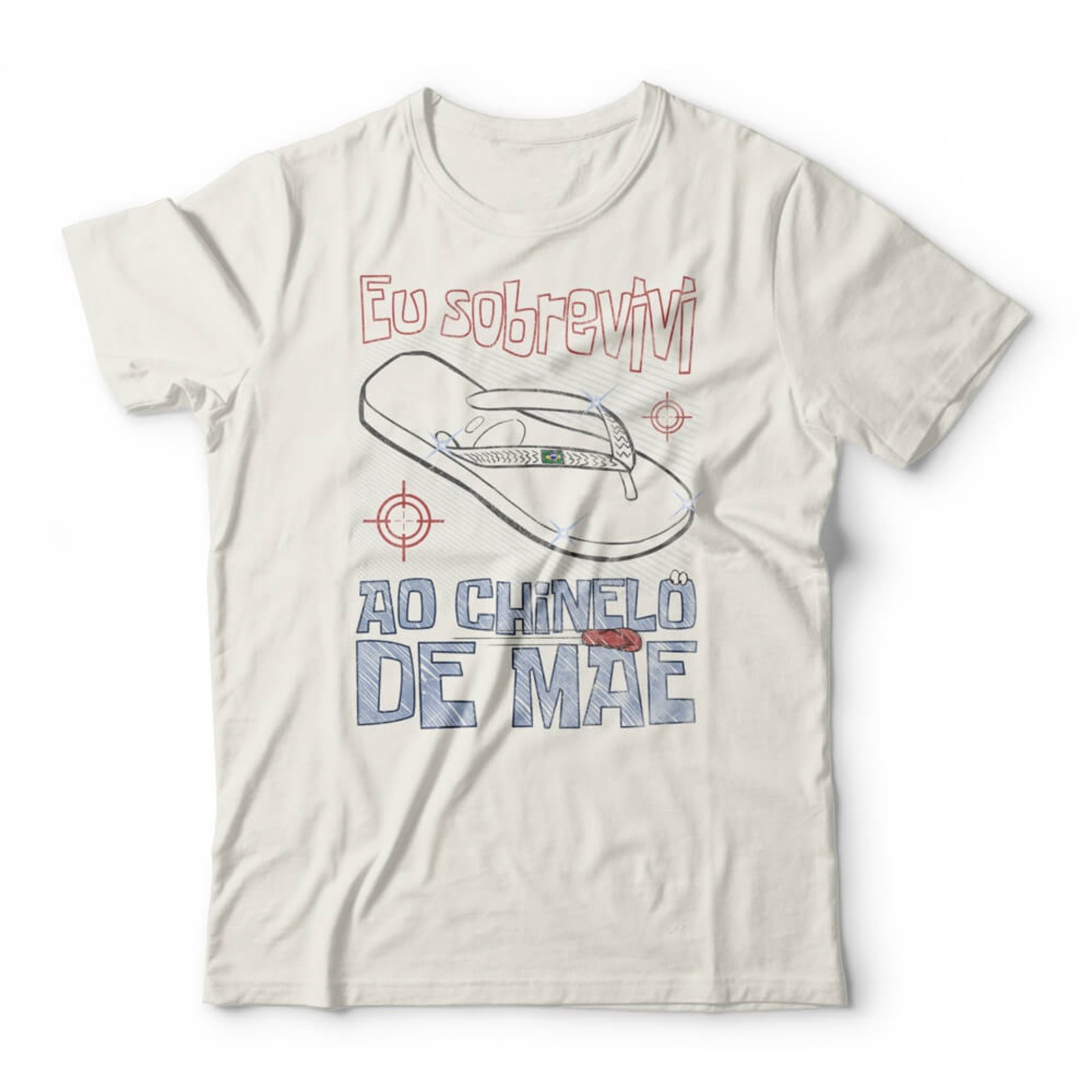 Camiseta Chinelo De Mãe – Off White – Casual – Studio Geek