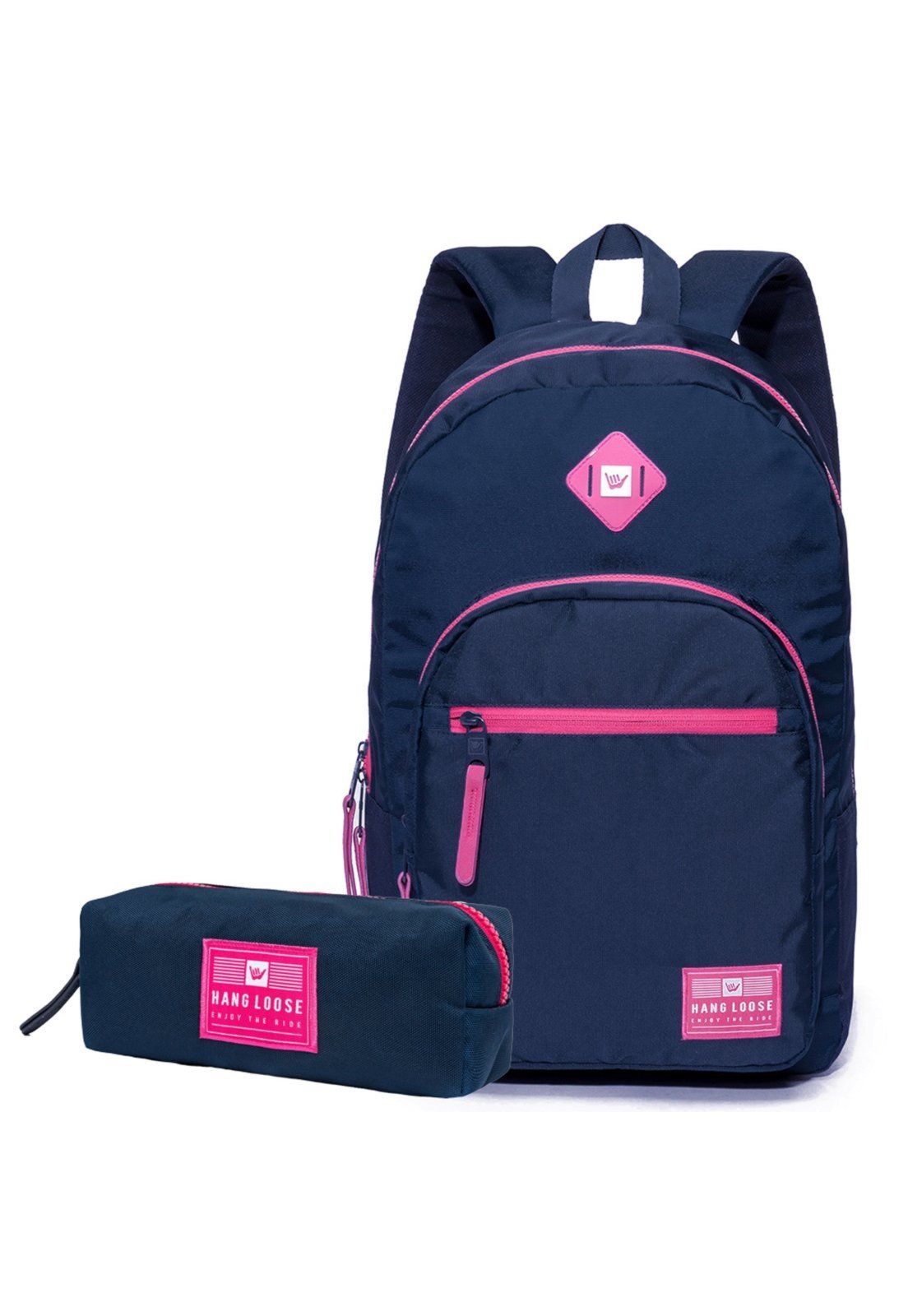 Mochila Feminina Hang Loose + Estojo Reforçada Escolar