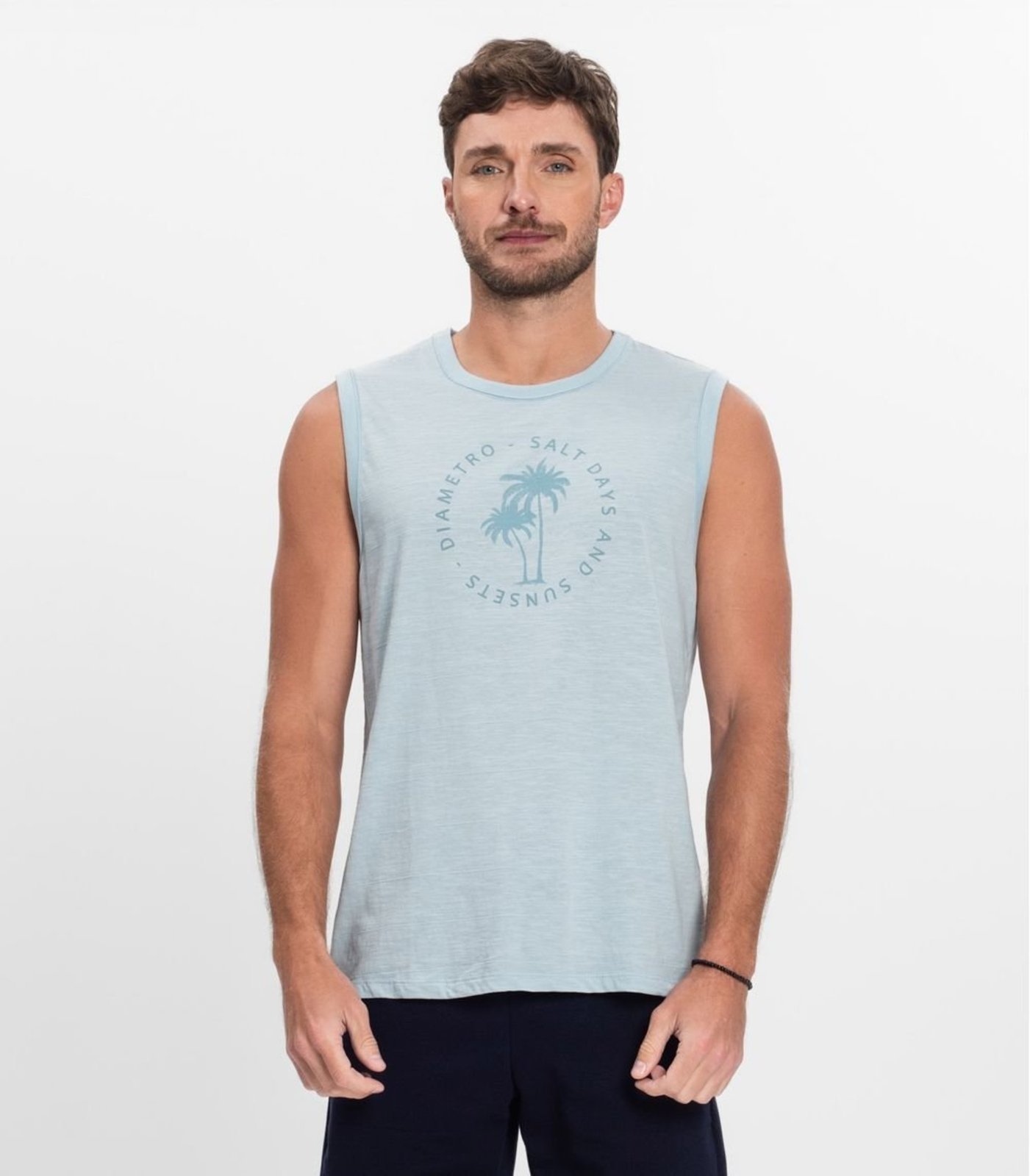 Vista 2 Regata Plus Masculina Malha Maquinetada Diametro azul Diametro azul