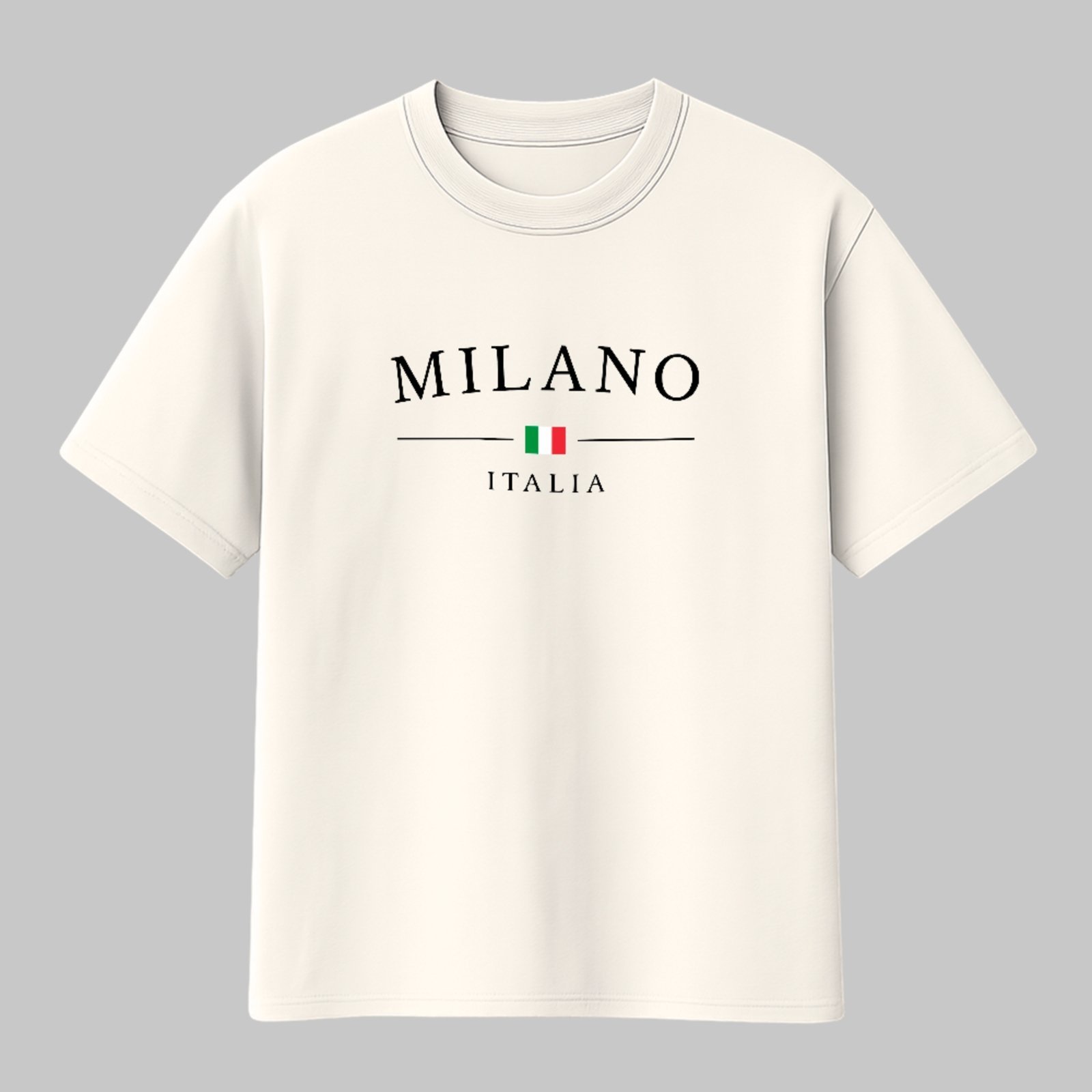 Camiseta Básica Milano Itália Moda Premium Estilo e Conforto Off White