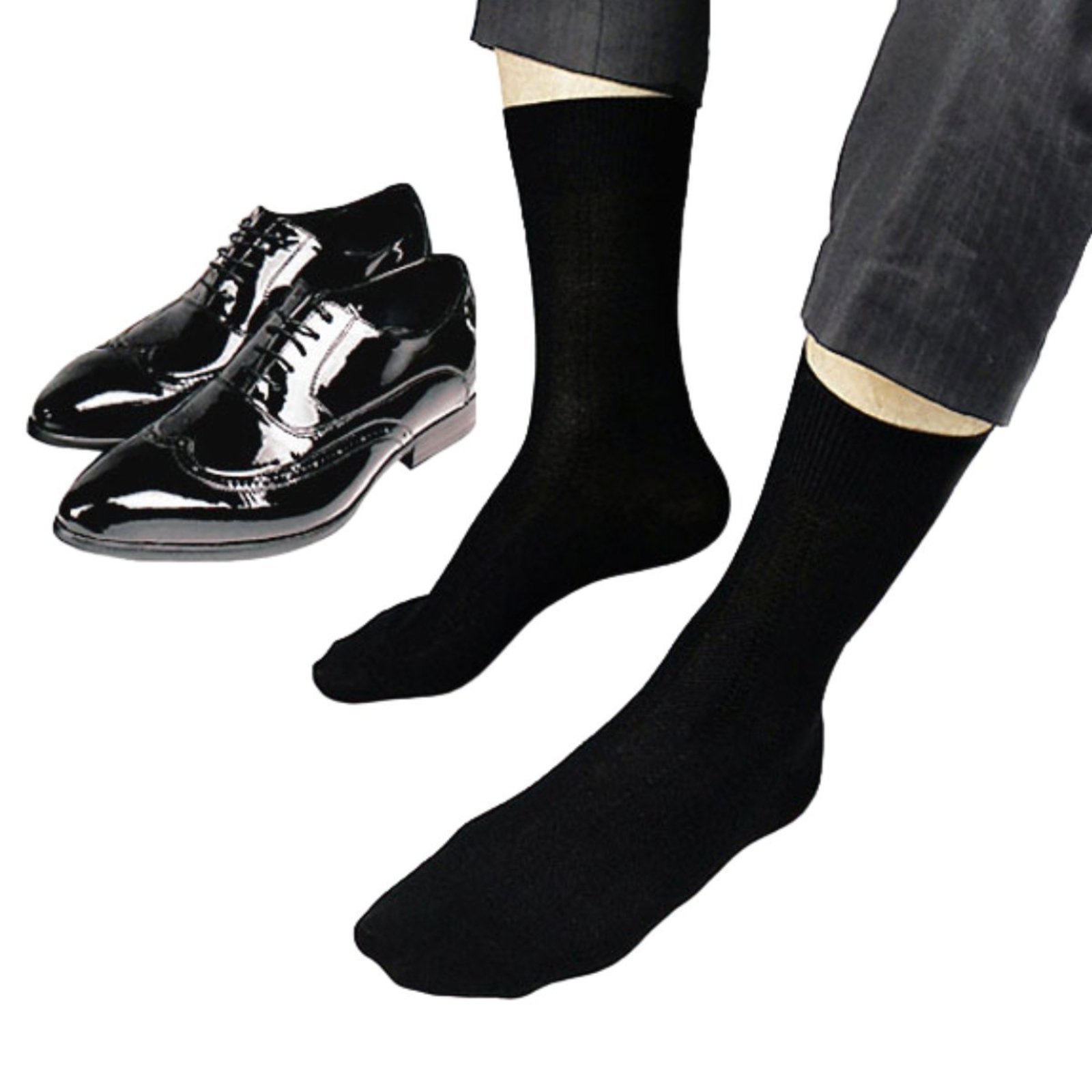 Kit 3 Pares de Meias QLC Sports Algodão Cano Longo Social Preto