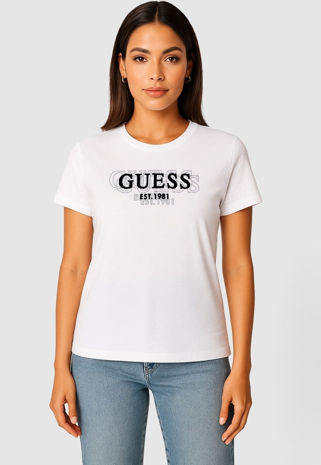 Camiseta Guess Estampada Branco