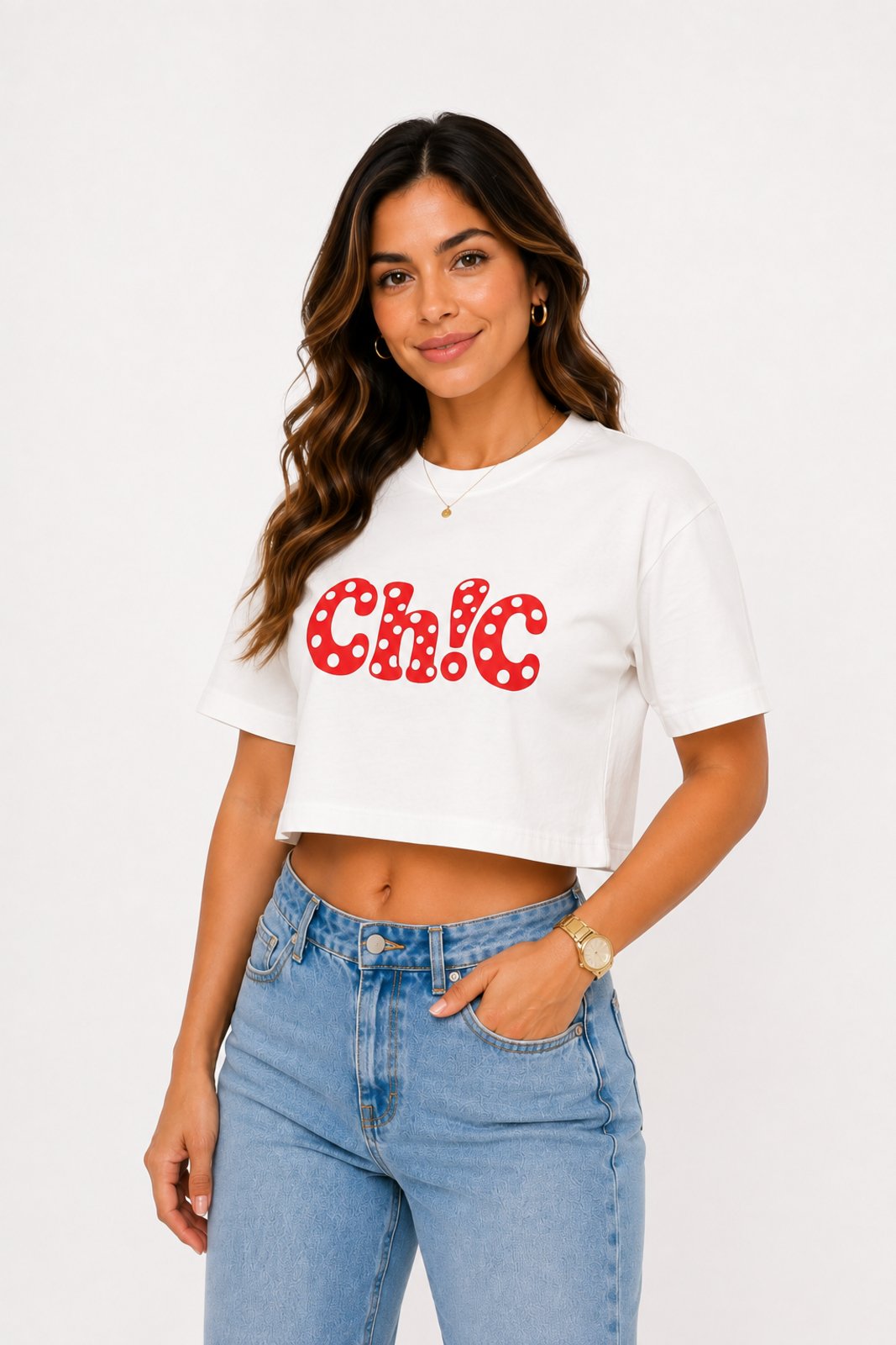 Camiseta Cropped D Bell Outlet Fashion Chic Vermelho