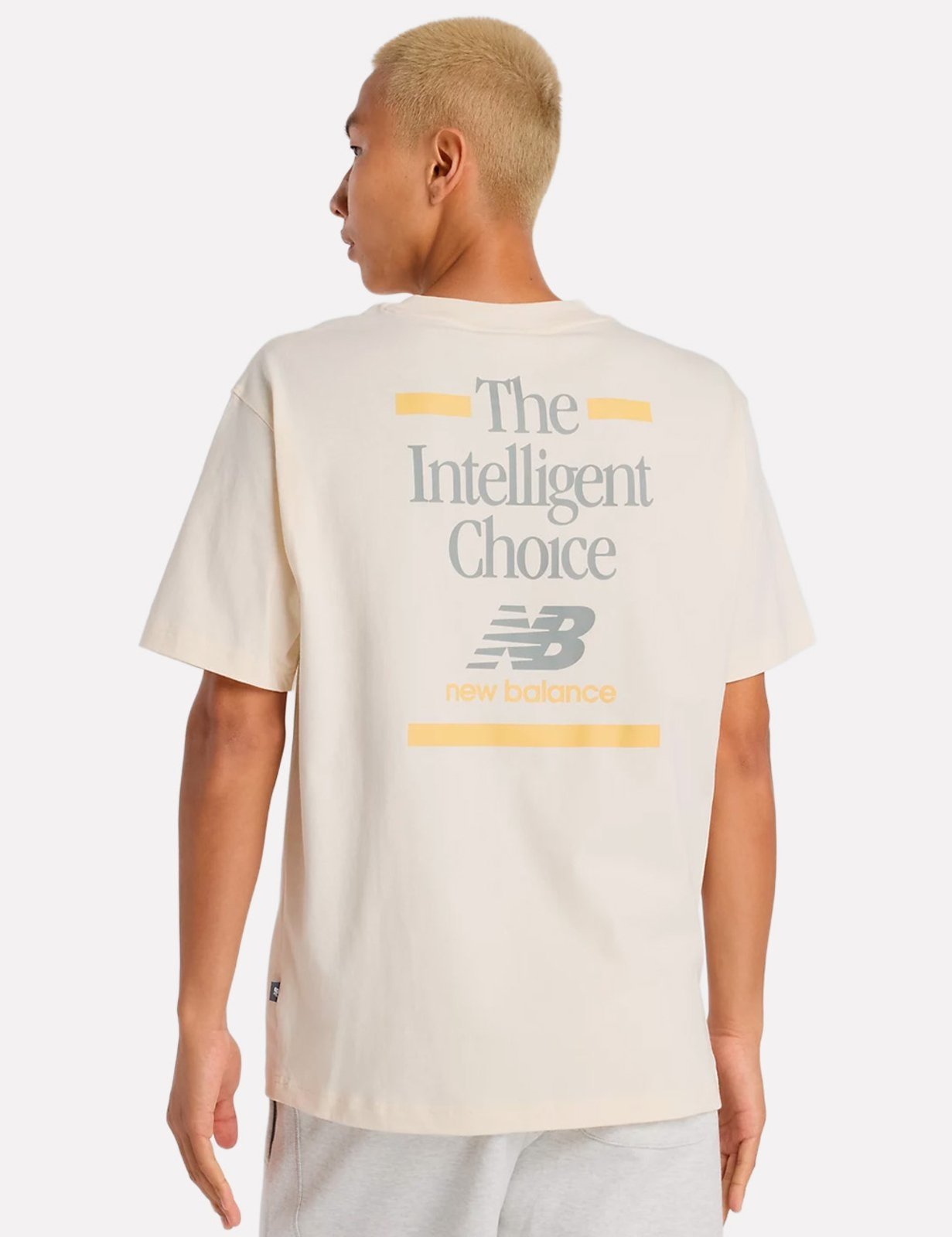 Vista 3 Camiseta New Balance Masculina Oversized Athletics Intelligent Choice Gelo branco New Balance branco