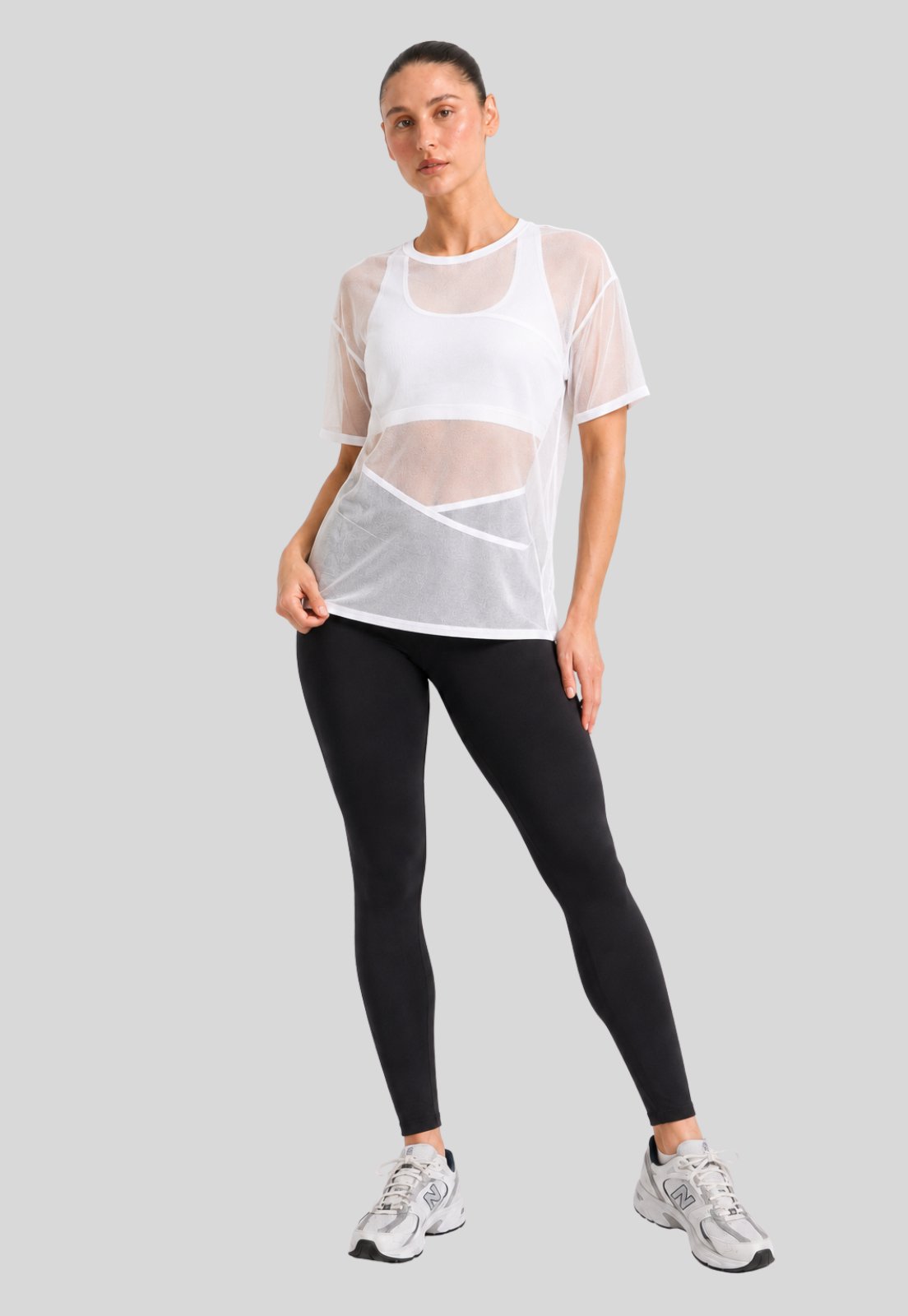 Blusa Feminina Transparente em Tule para Academia e Fitness