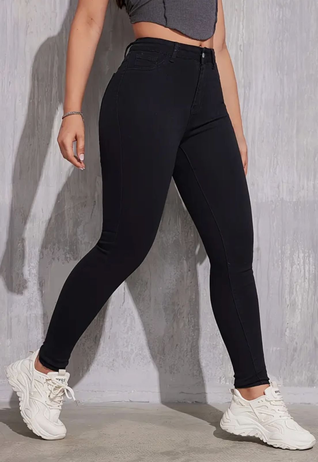 Calça Feminina jeans Skinny Cintura Alta com Elastano Elegante