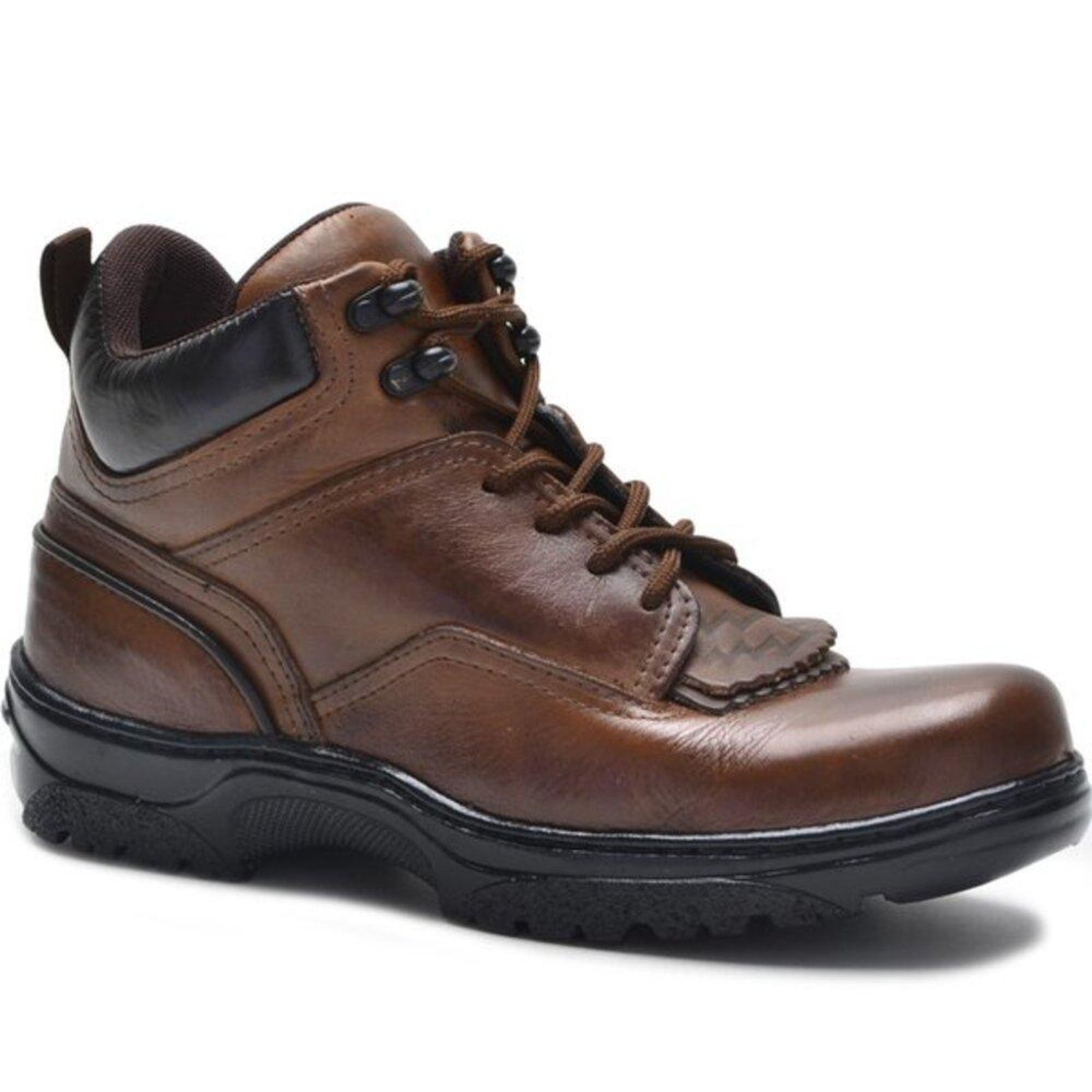 Bota Botina Adventure Masculino Couro Look Stock Conforto Marrom