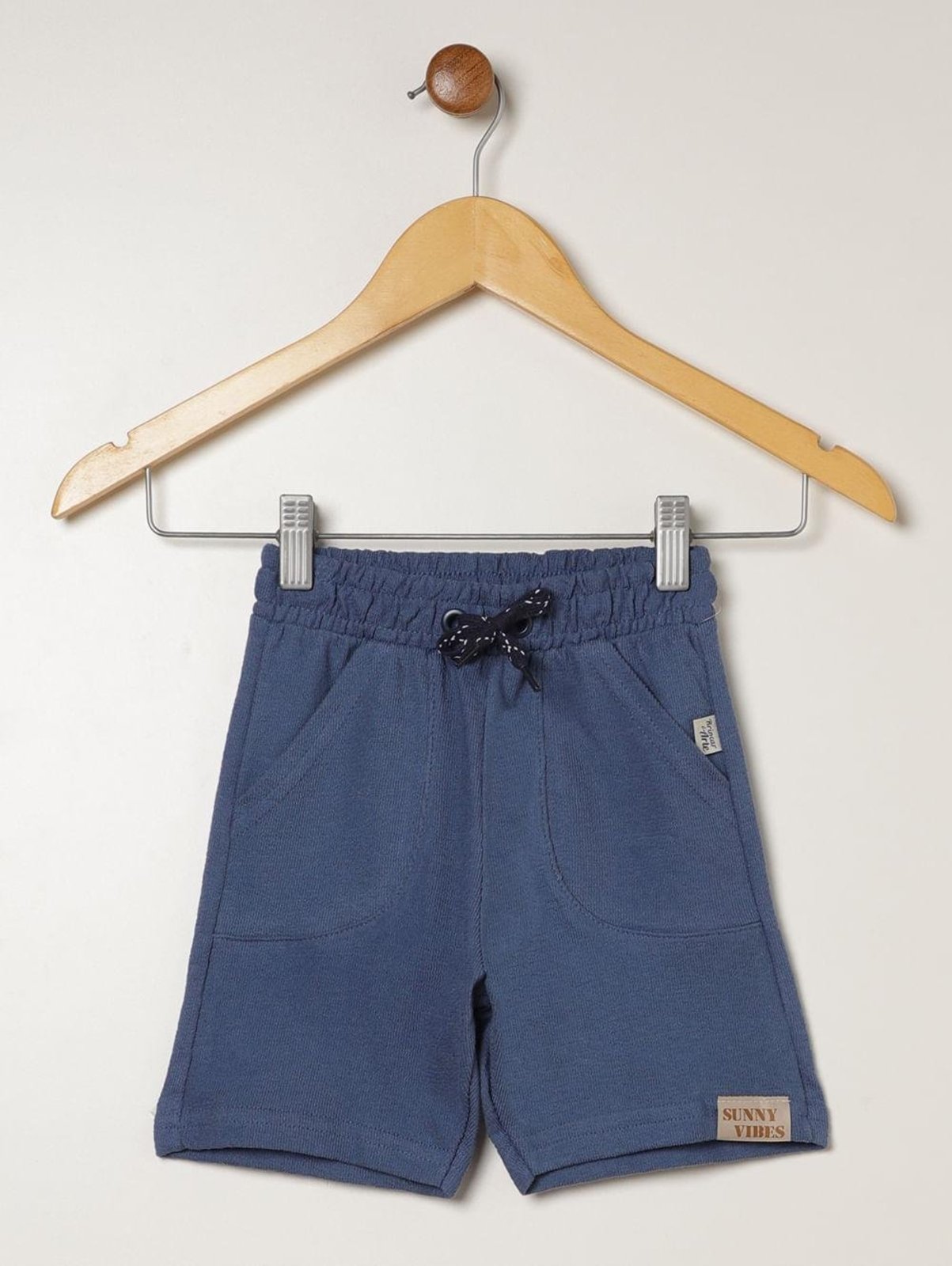 Infantil - Bermuda Jacquard Para Menino - AZUL