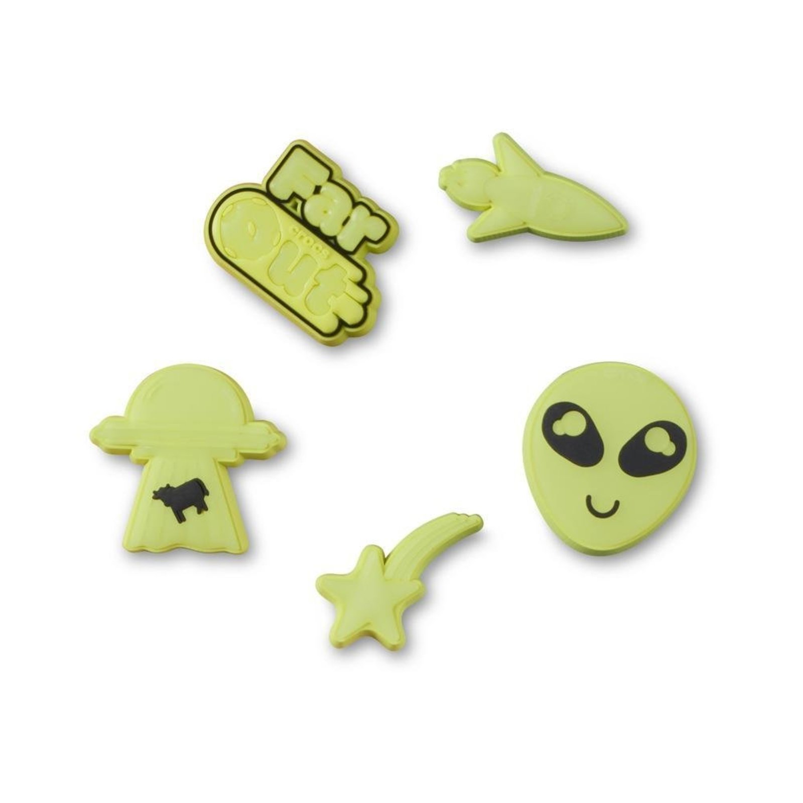 Infantil - Jibbitz™ Espaço Brilham no Escuro Pack com 5 Peças II Único Branco