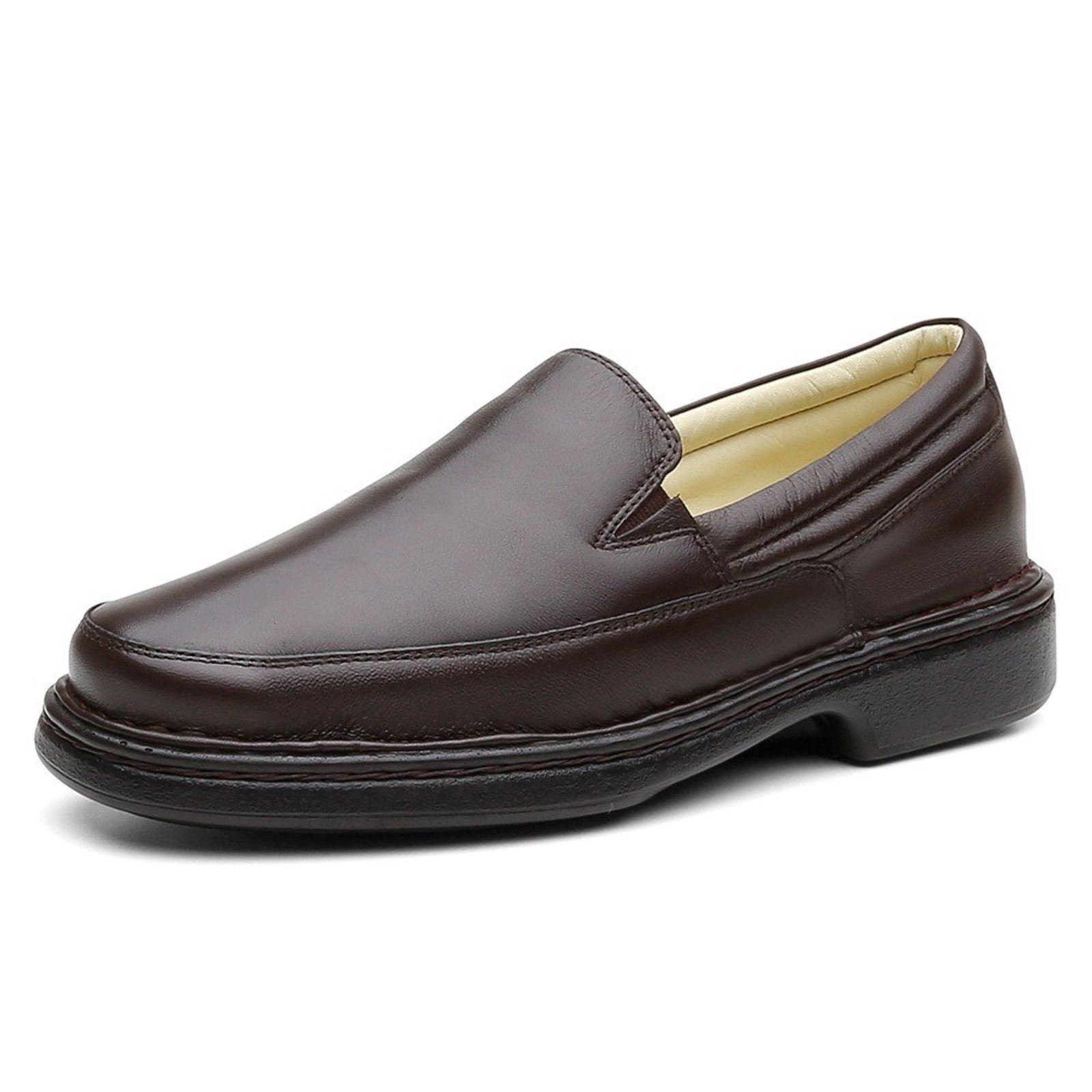 Sapato Conforto Social Antistress Centuria Couro Café