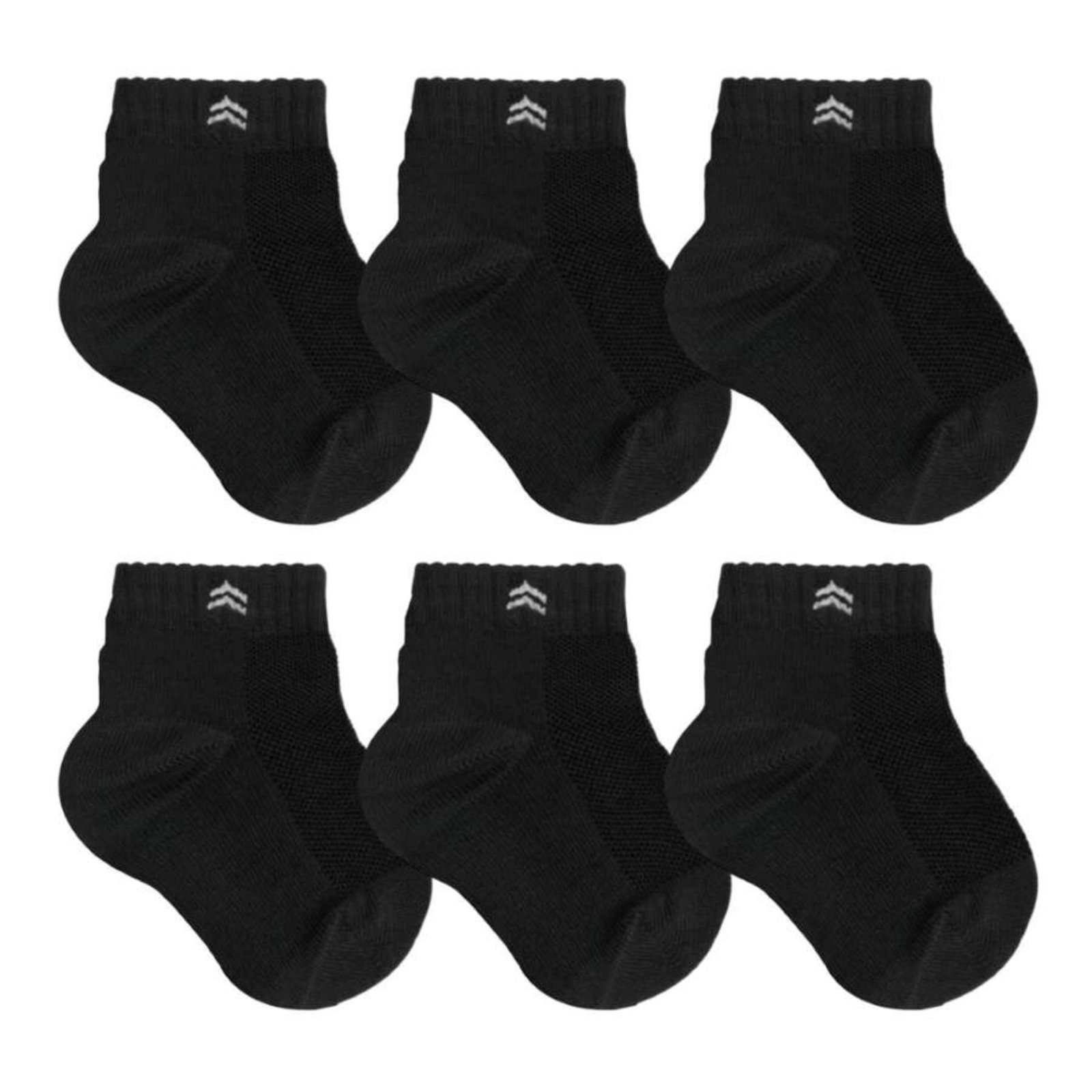 Kit 6 Pares de Meias QLC Sports Algodão Cano Médio Preto