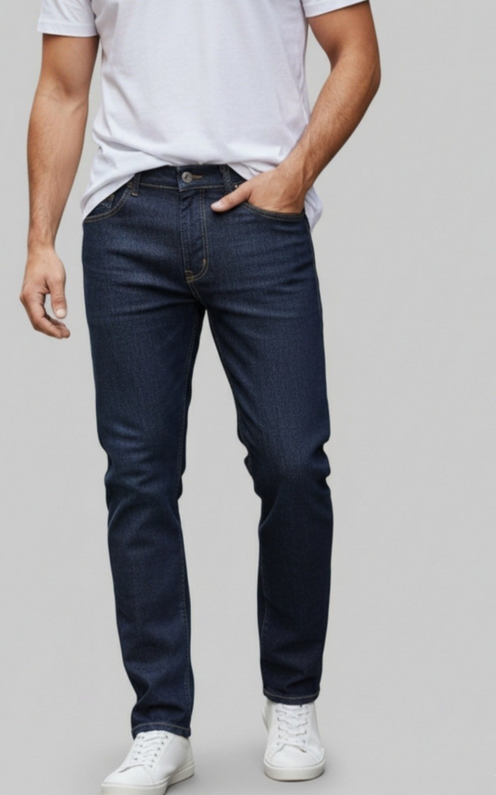 Calça Masculina Jeans Skiny Azul Escura lisa comfortável Estilo Renovado