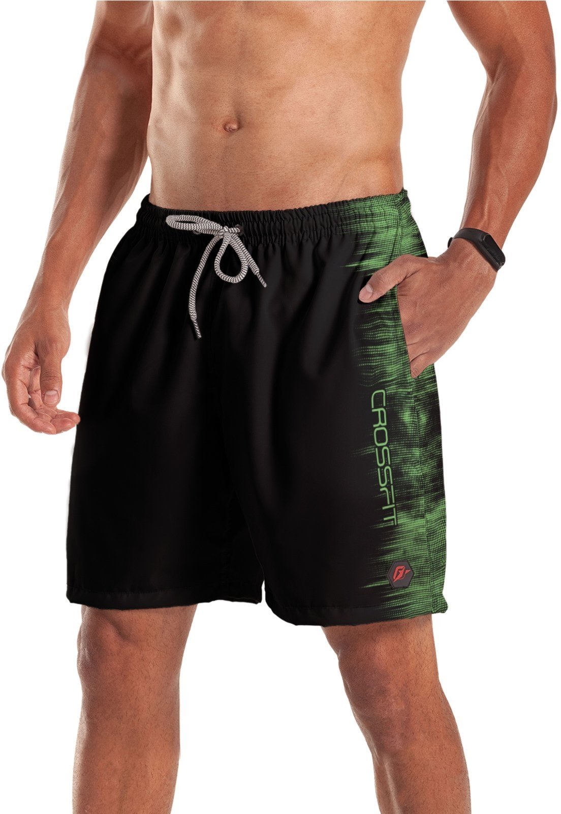 Short Bermuda CrossFit Tecnodots Preto Verde