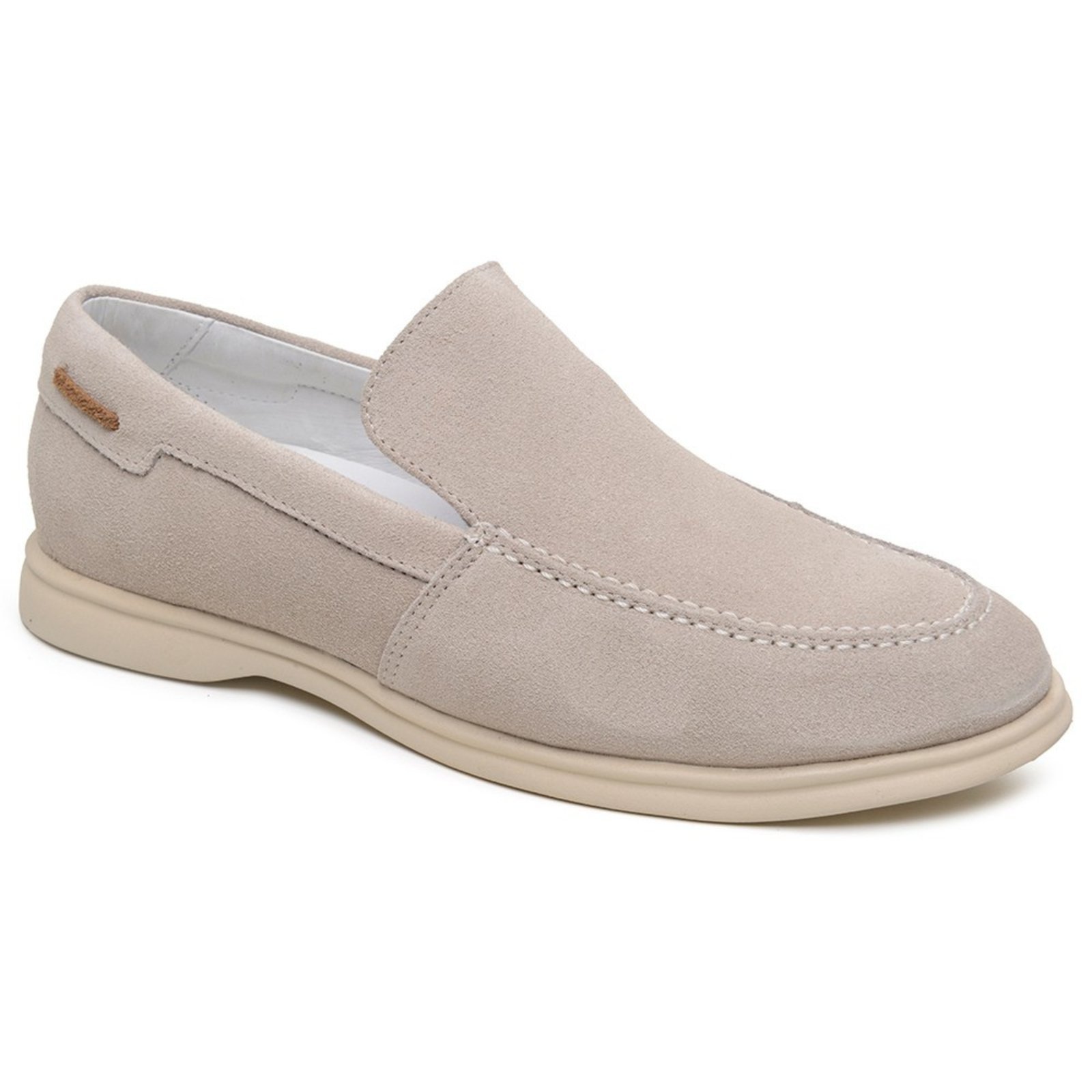 Vista 2 Mocassim Loafer Zurich Couro Macio Conforto Casual Urbano Jeans super shoes bege super shoes bege