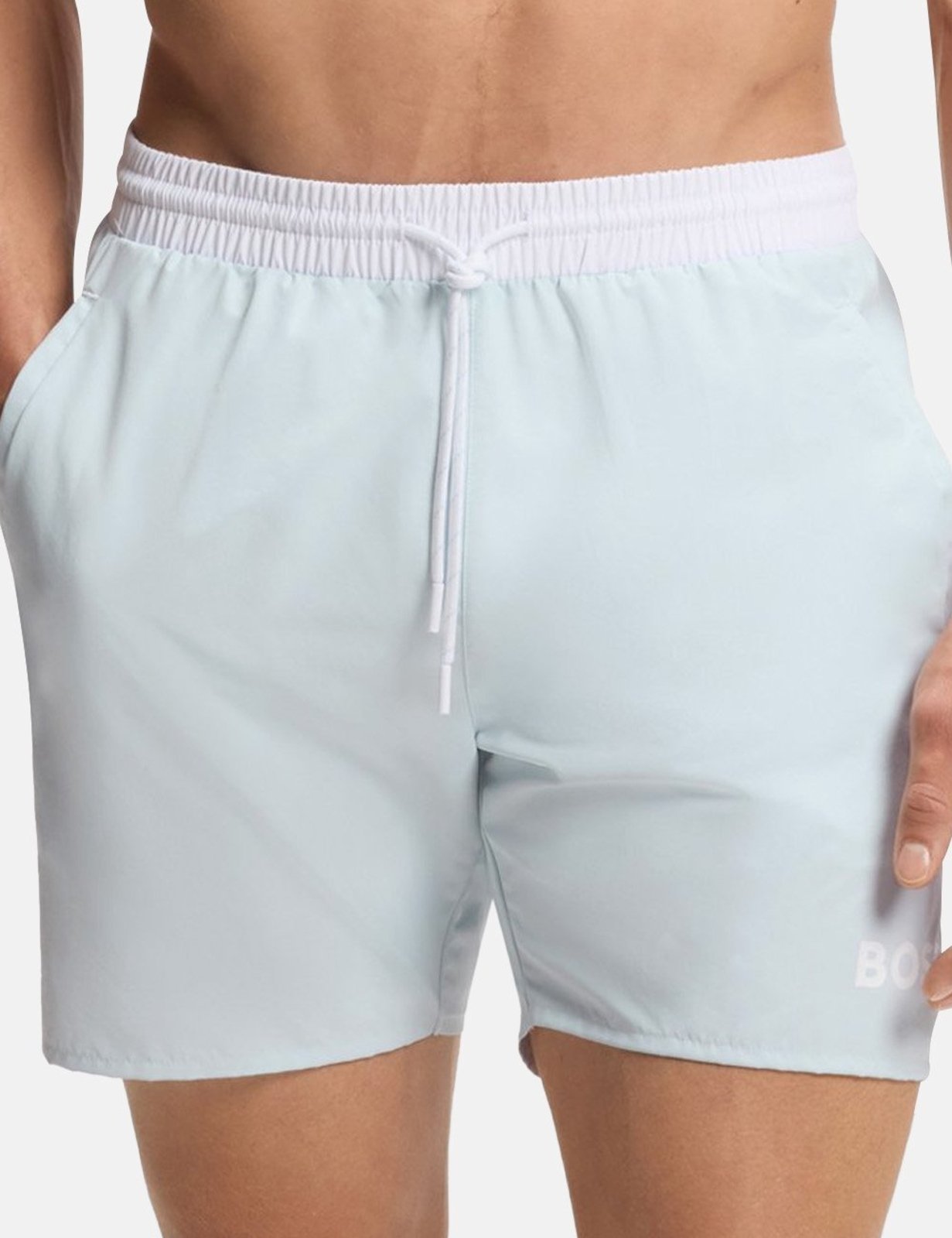 Short Hugo Boss Masculino Regular Beach Starfish Branco/Azul Claro