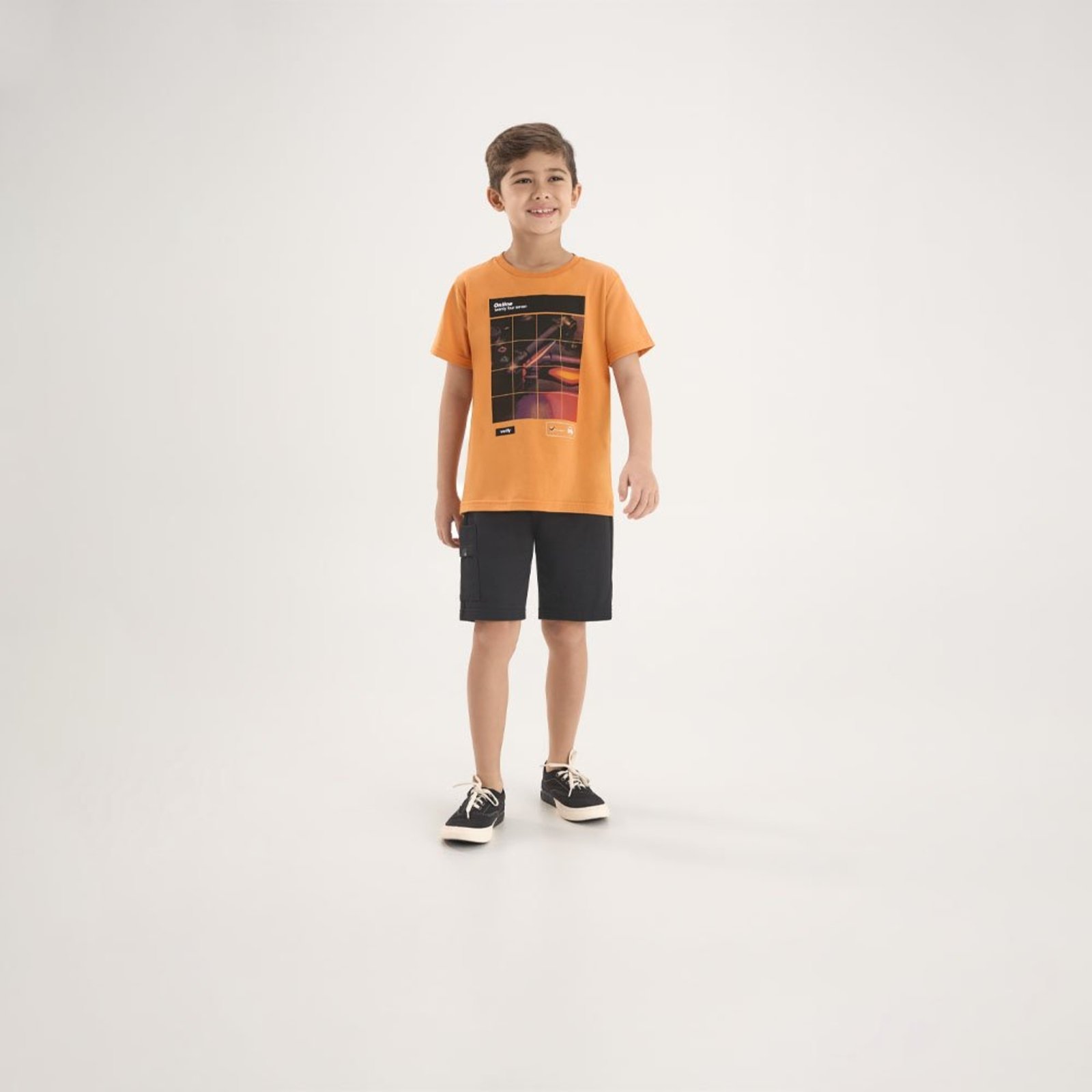 Infantil - Camiseta Laranja Pulla Bulla Menino - 53859-1365